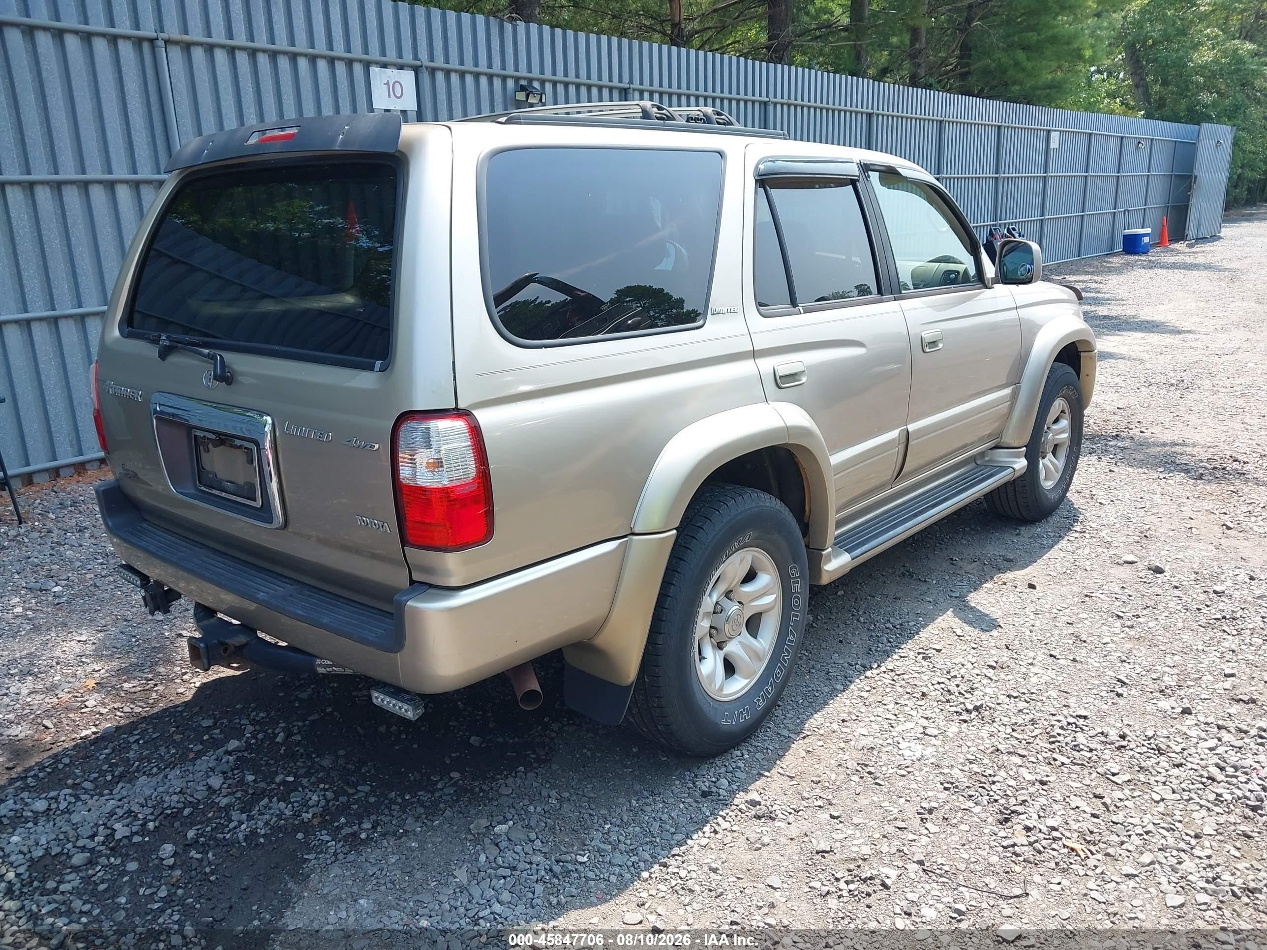 2002 Toyota 4runner Limited V6 Золотой vin: JT3HN87R620390164