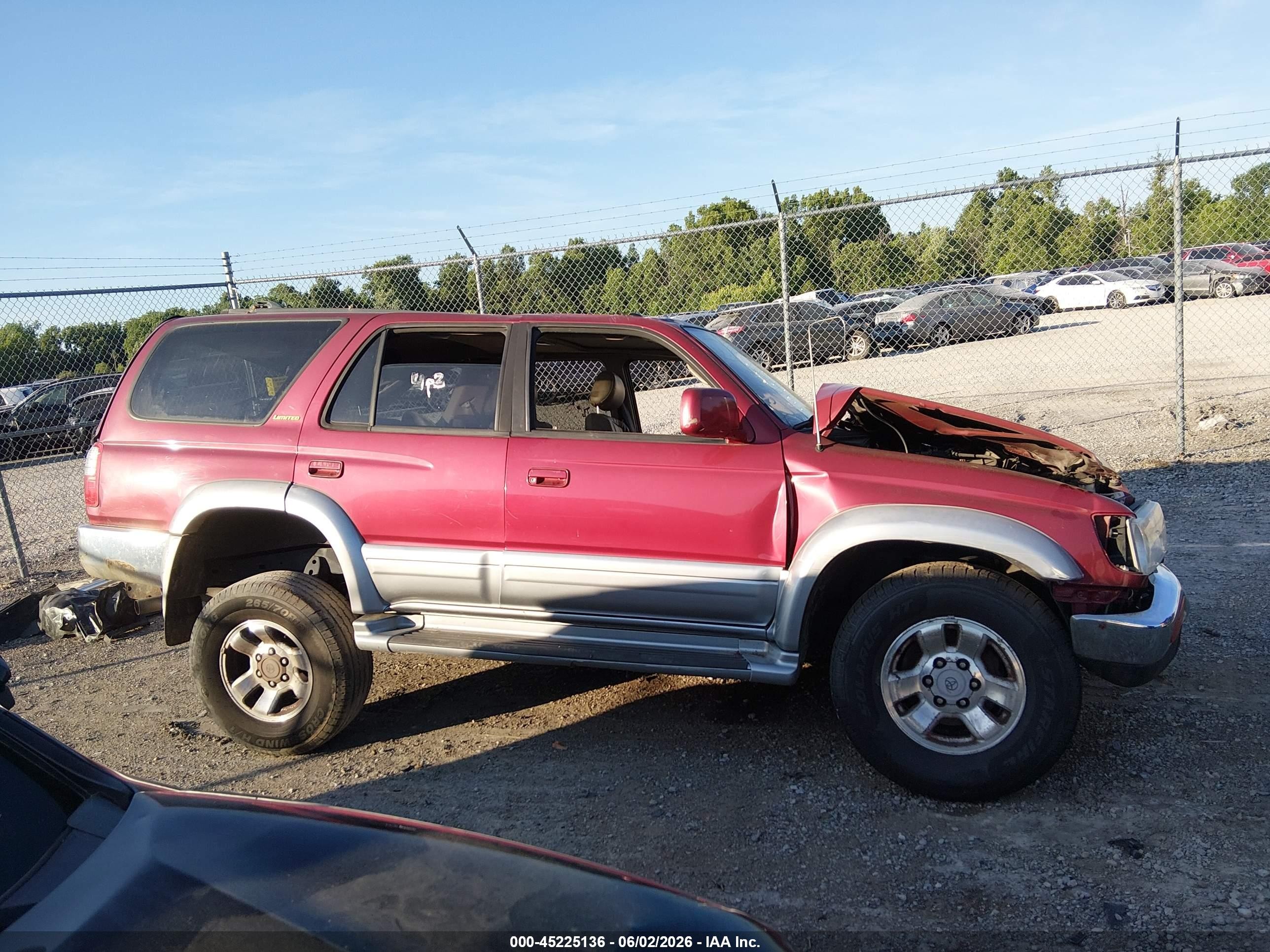 1998 Toyota 4runner Sr5 V6 Limited Maroon vin: JT3HN87R9W9014334