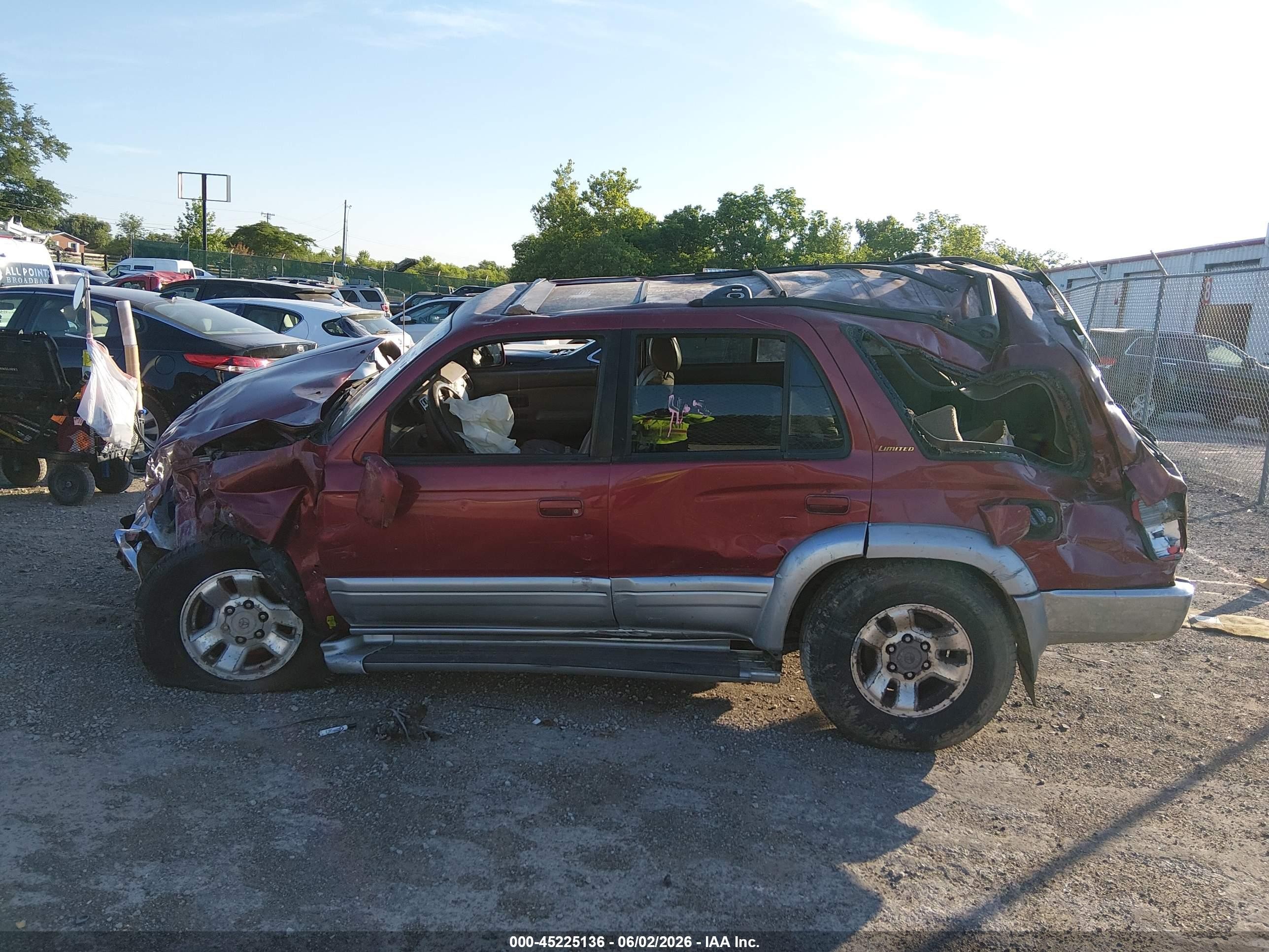 1998 Toyota 4runner Sr5 V6 Limited Maroon vin: JT3HN87R9W9014334