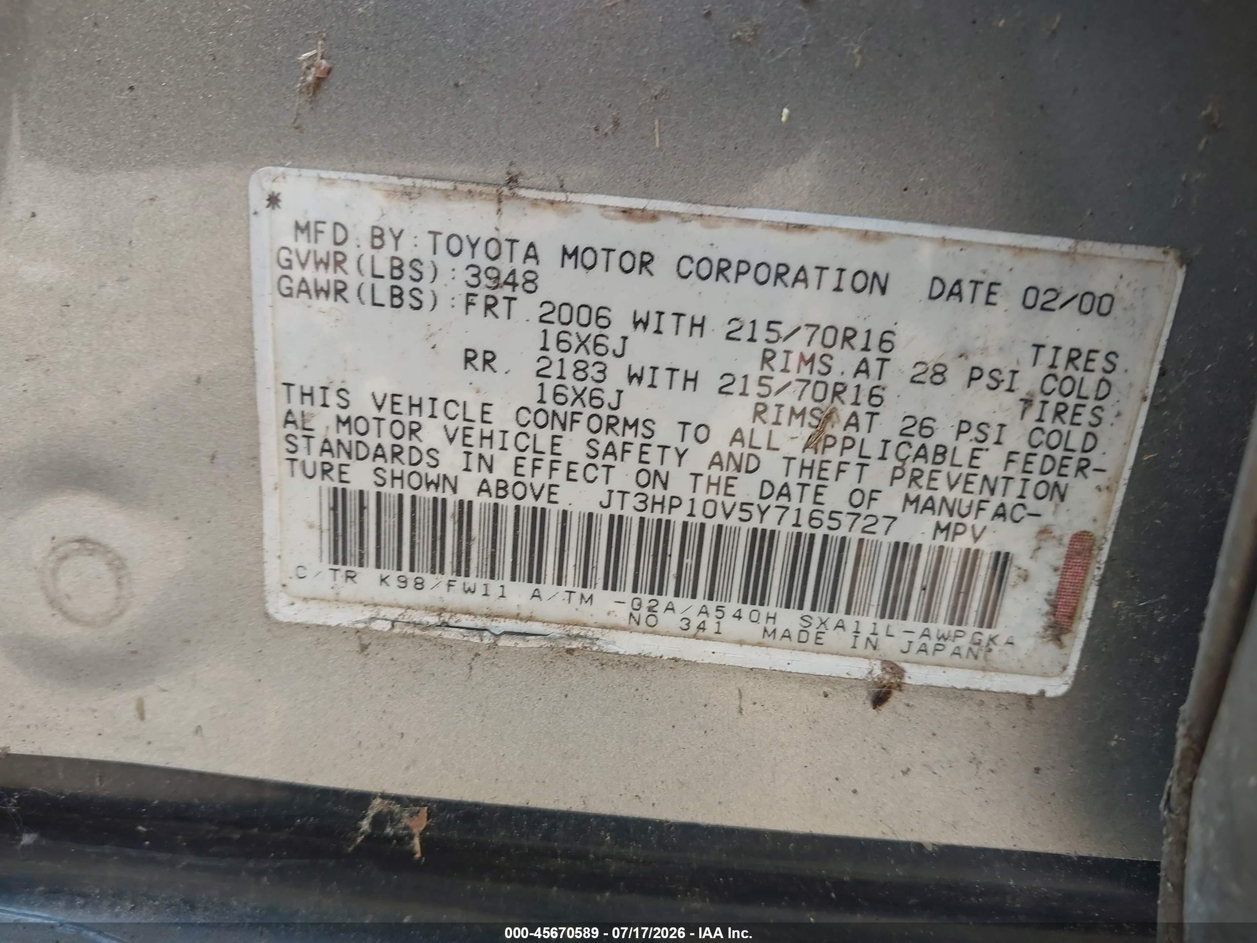 2000 Toyota Rav4   Silver vin: JT3HP10V5Y7165727
