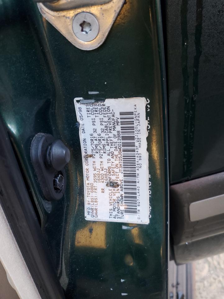 1998 Toyota Land Cruiser Green vin: JT3HT05J6W0013988