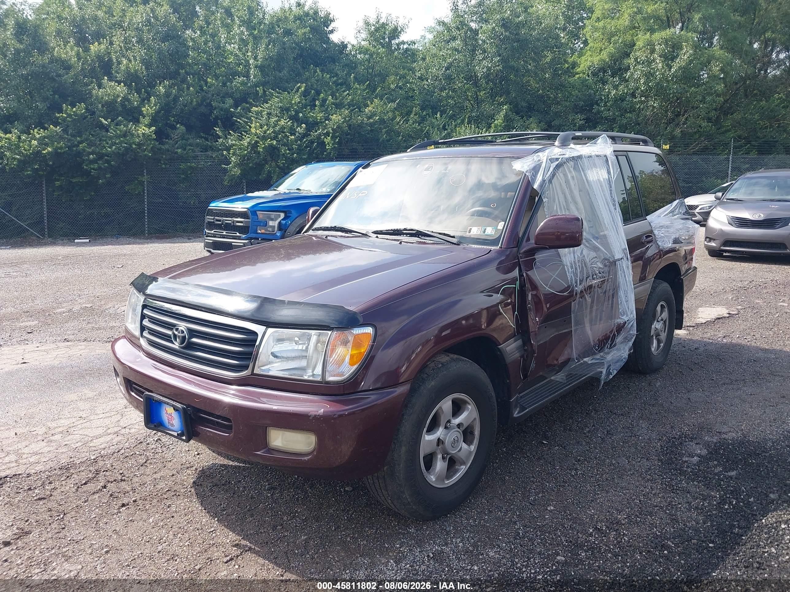 2000 Toyota Land Cruiser Бордовый vin: JT3HT05J6Y0117352