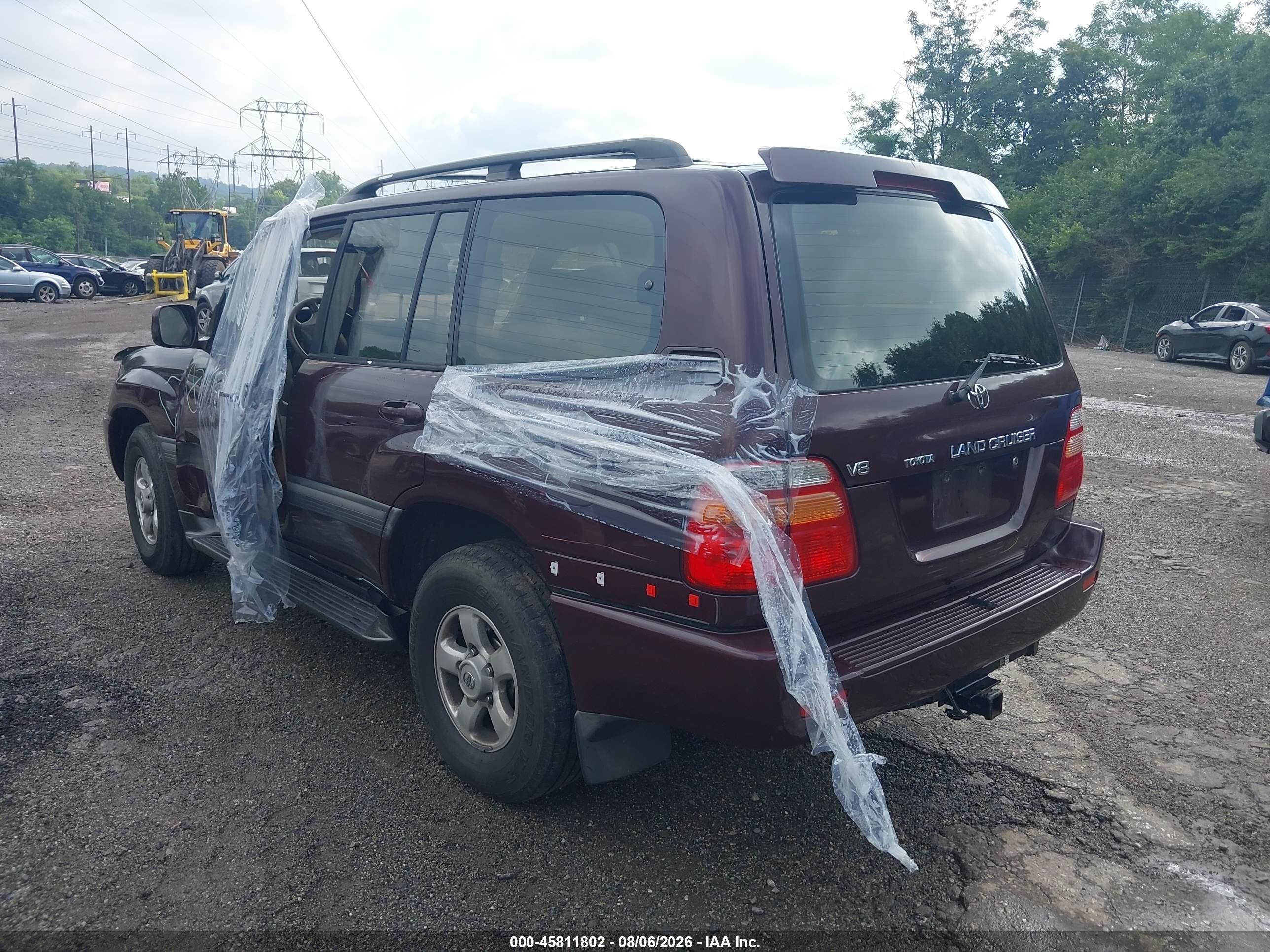 2000 Toyota Land Cruiser Бордовый vin: JT3HT05J6Y0117352
