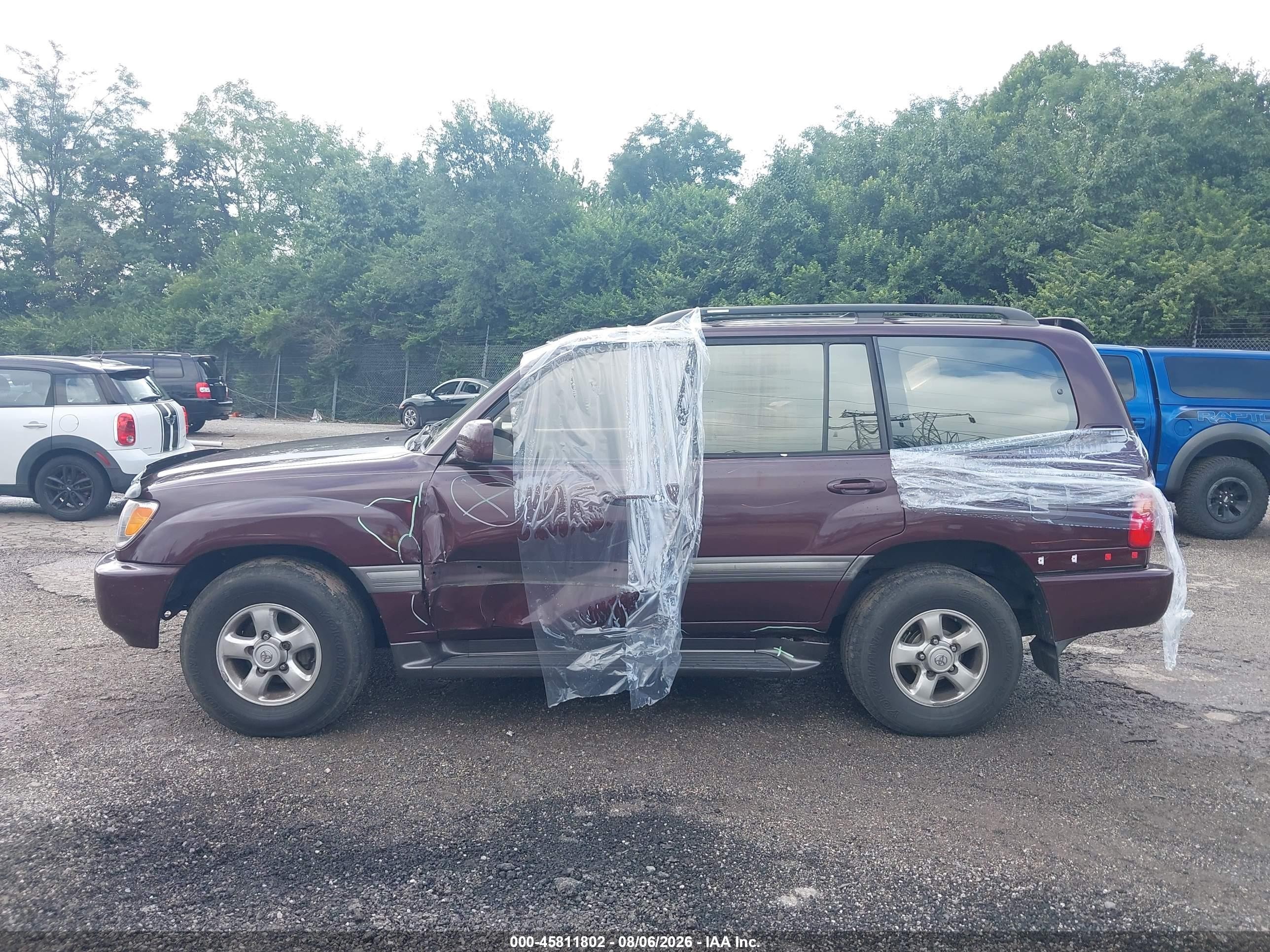 2000 Toyota Land Cruiser Бордовый vin: JT3HT05J6Y0117352