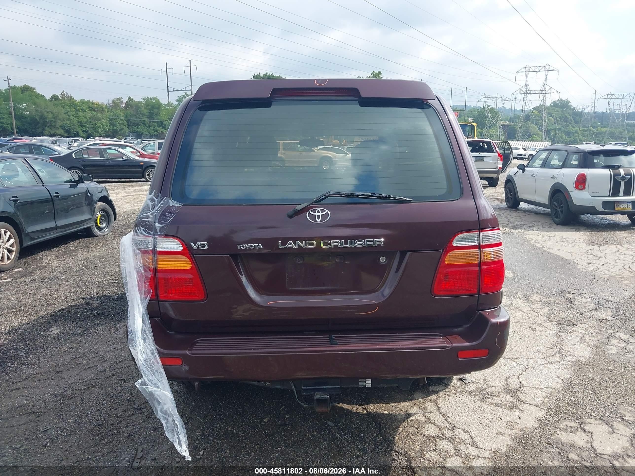 2000 Toyota Land Cruiser Бордовый vin: JT3HT05J6Y0117352