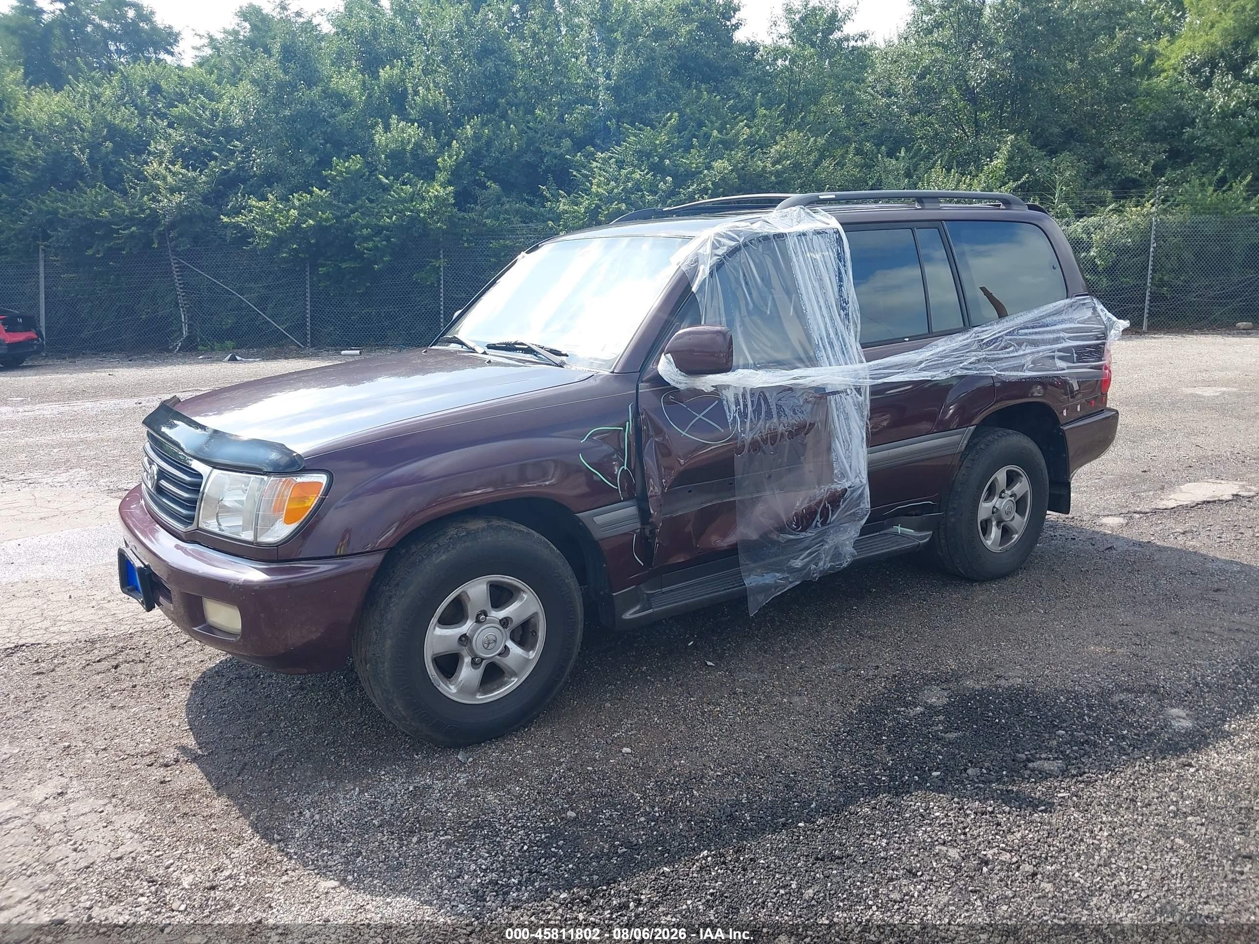 2000 Toyota Land Cruiser Бордовый vin: JT3HT05J6Y0117352