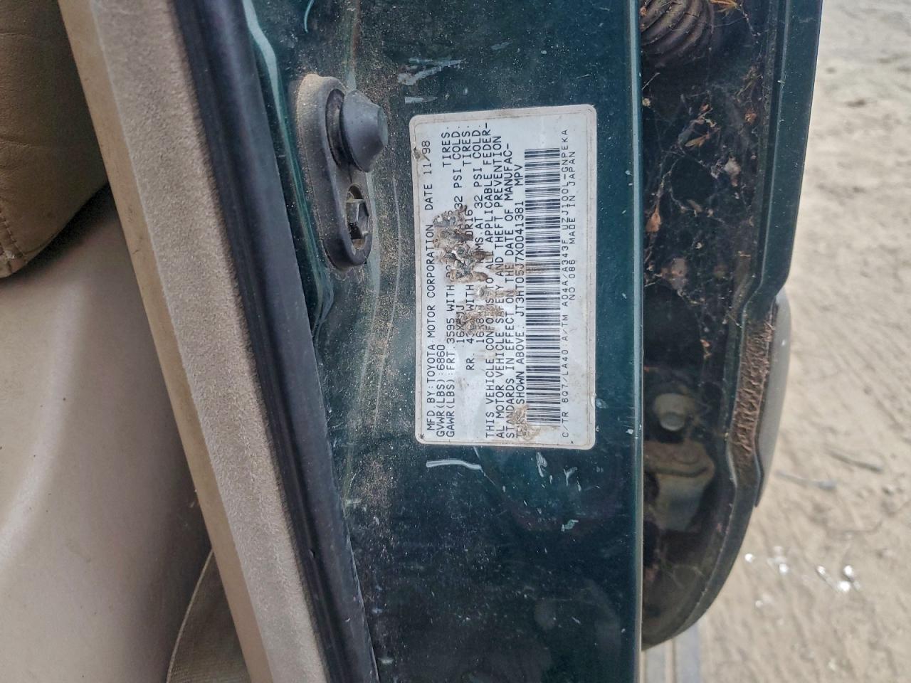 1999 Toyota Land Cruiser Green vin: JT3HT05J7X0041381