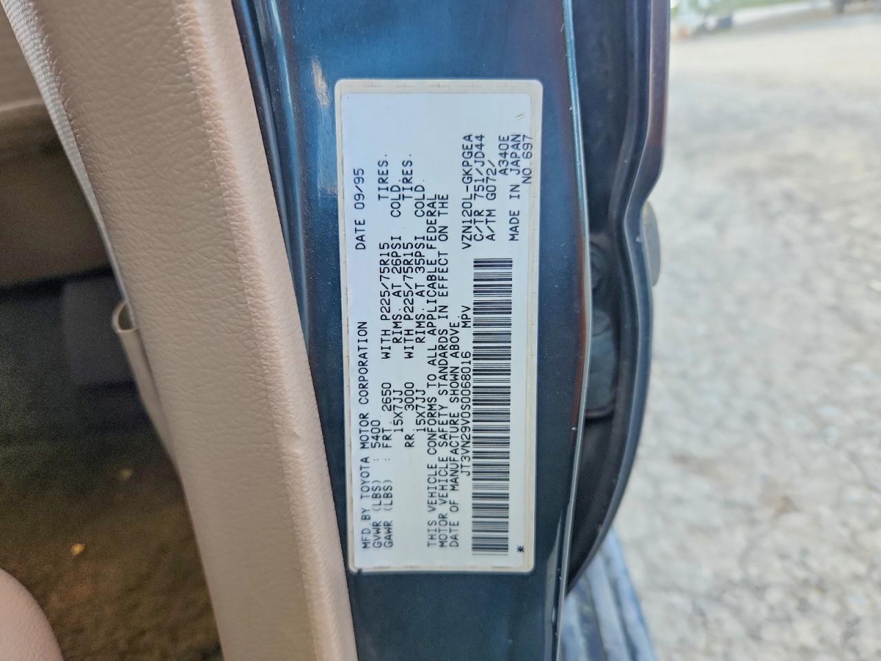 1995 Toyota 4runner Vn29 Sr5 Green vin: JT3VN29V0S0068016