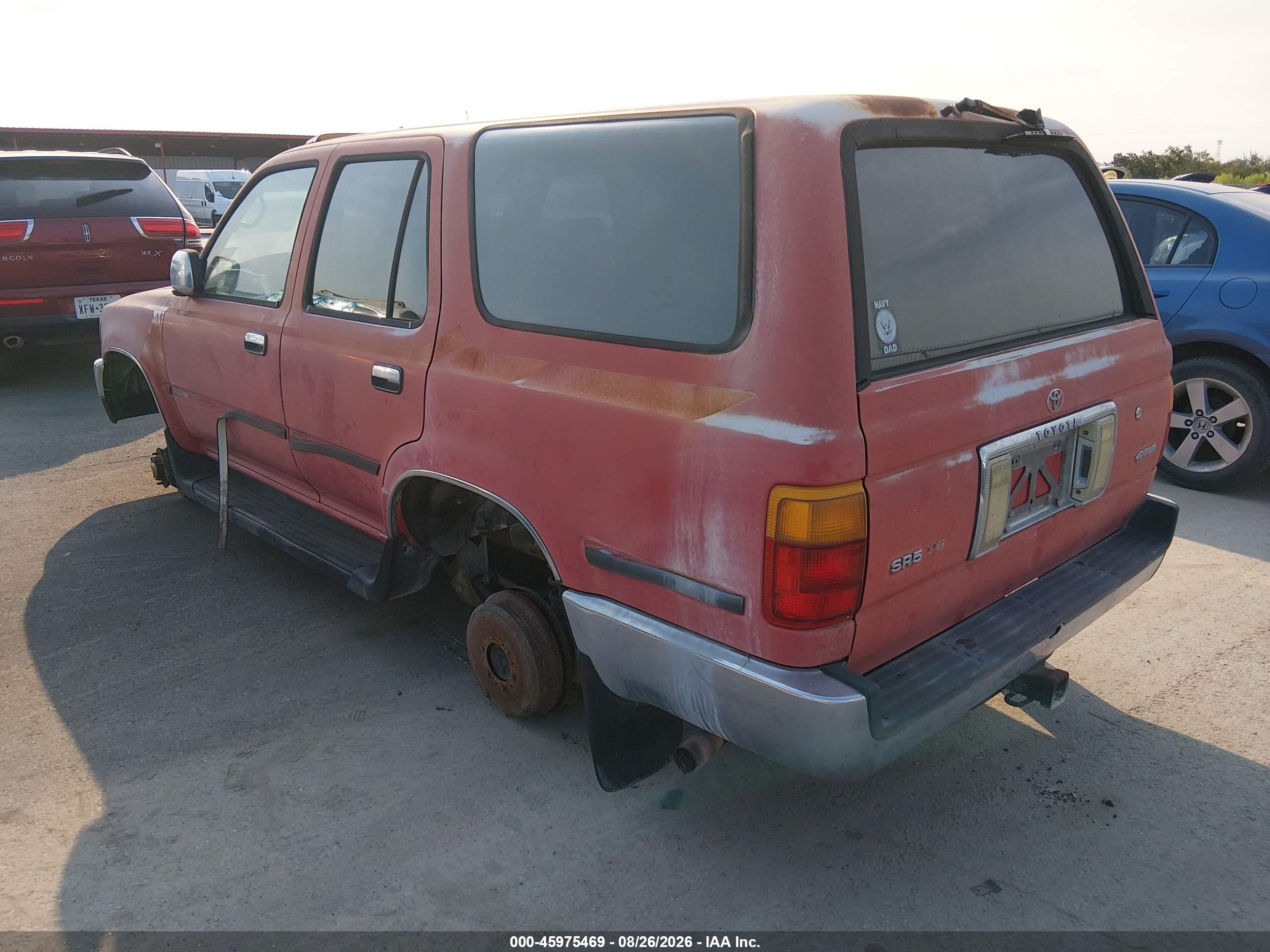1993 Toyota 4runner Vn29 Sr5 Красный vin: JT3VN29V3P0018377