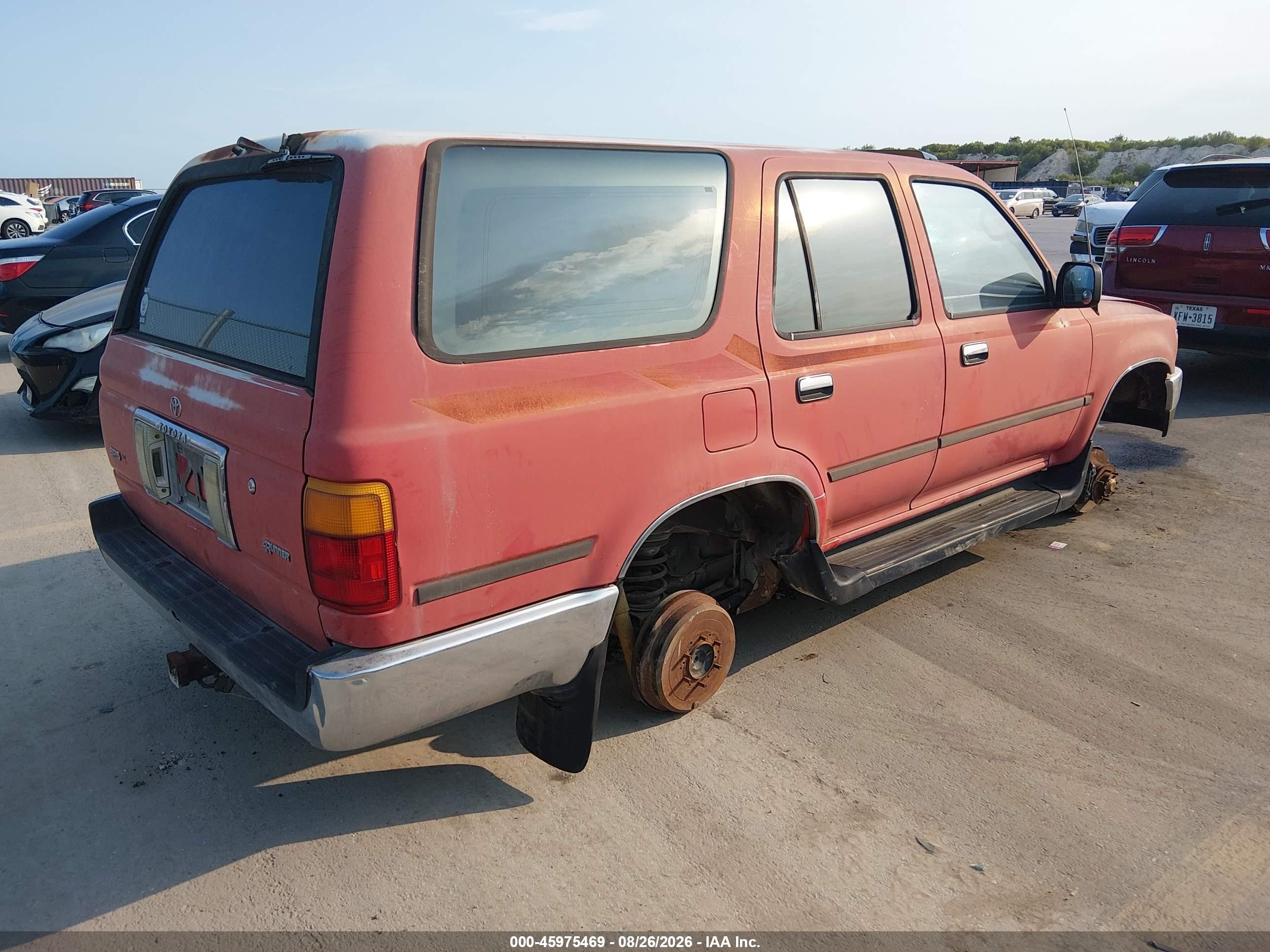 1993 Toyota 4runner Vn29 Sr5 Красный vin: JT3VN29V3P0018377