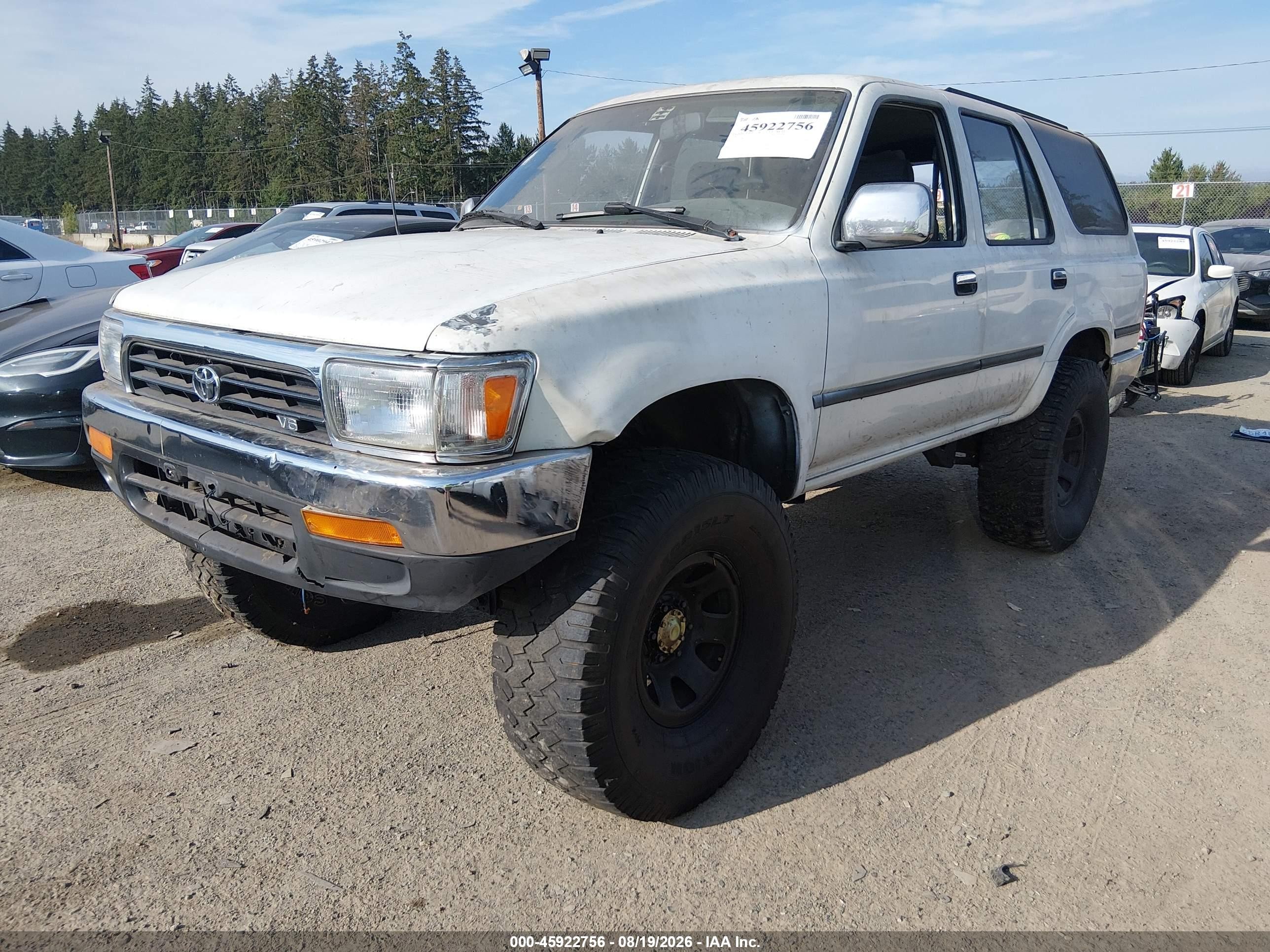 1995 Toyota 4runner Vn29 Sr5 White vin: JT3VN29V6S0057750