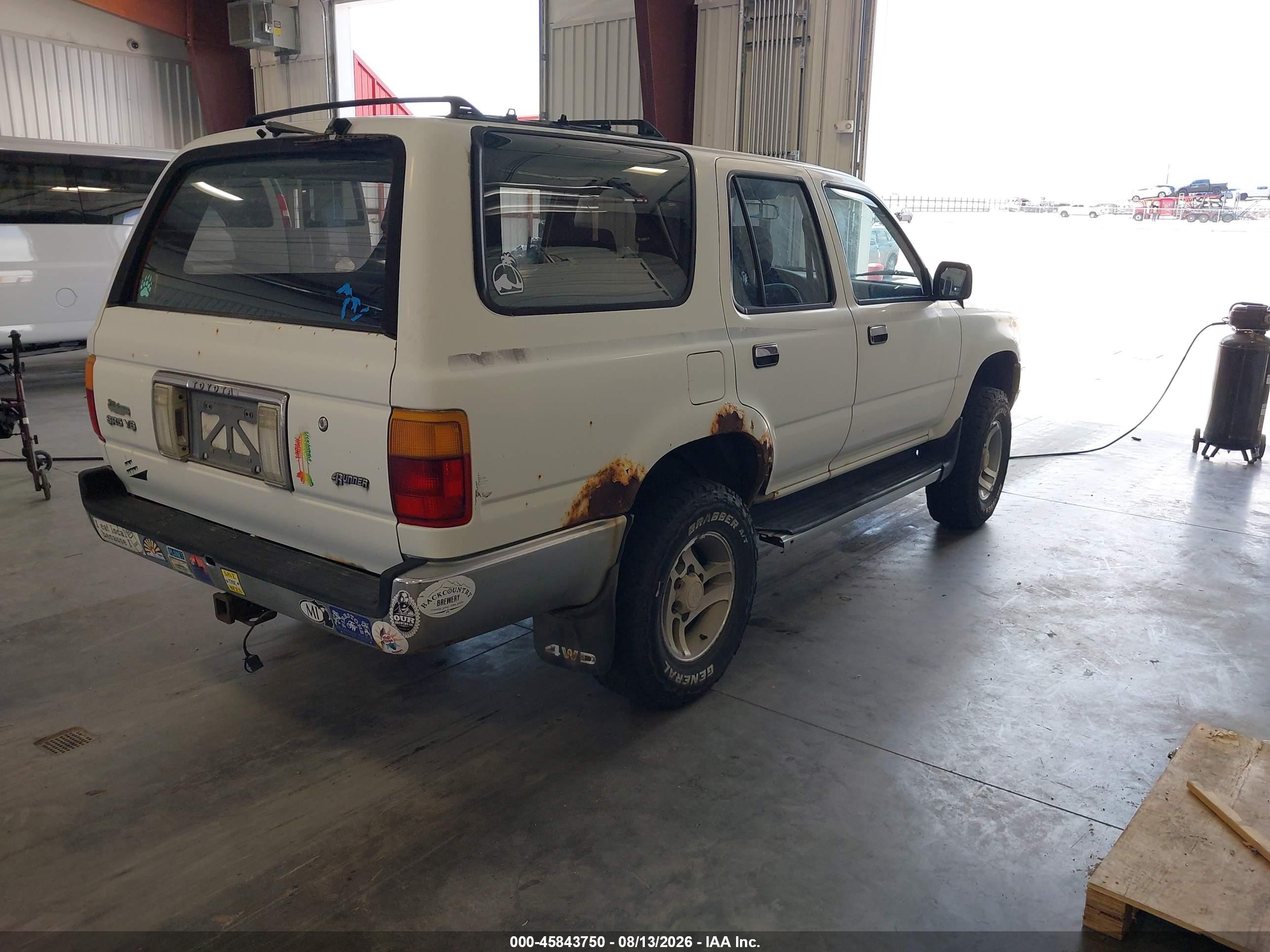1990 Toyota 4runner Vn39 Sr5 White vin: JT3VN39W1L0027653