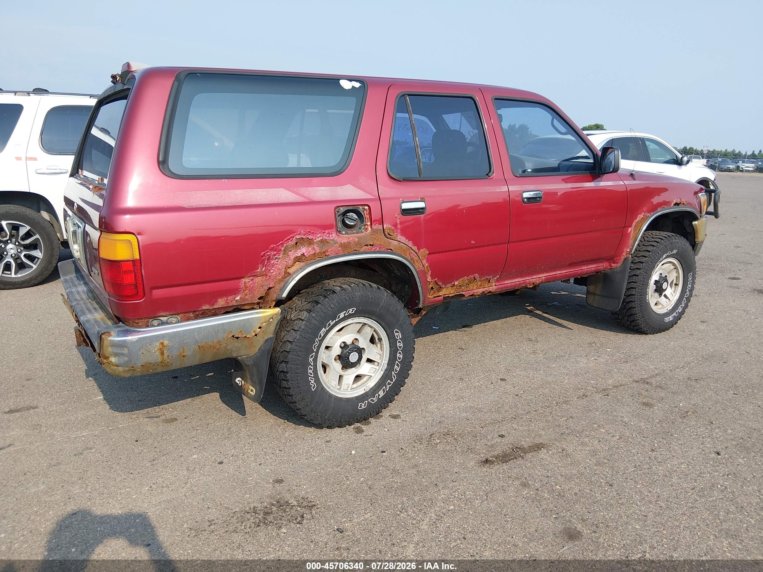 1994 Toyota 4runner Vn39 Sr5 Red vin: JT3VN39W2R8057156