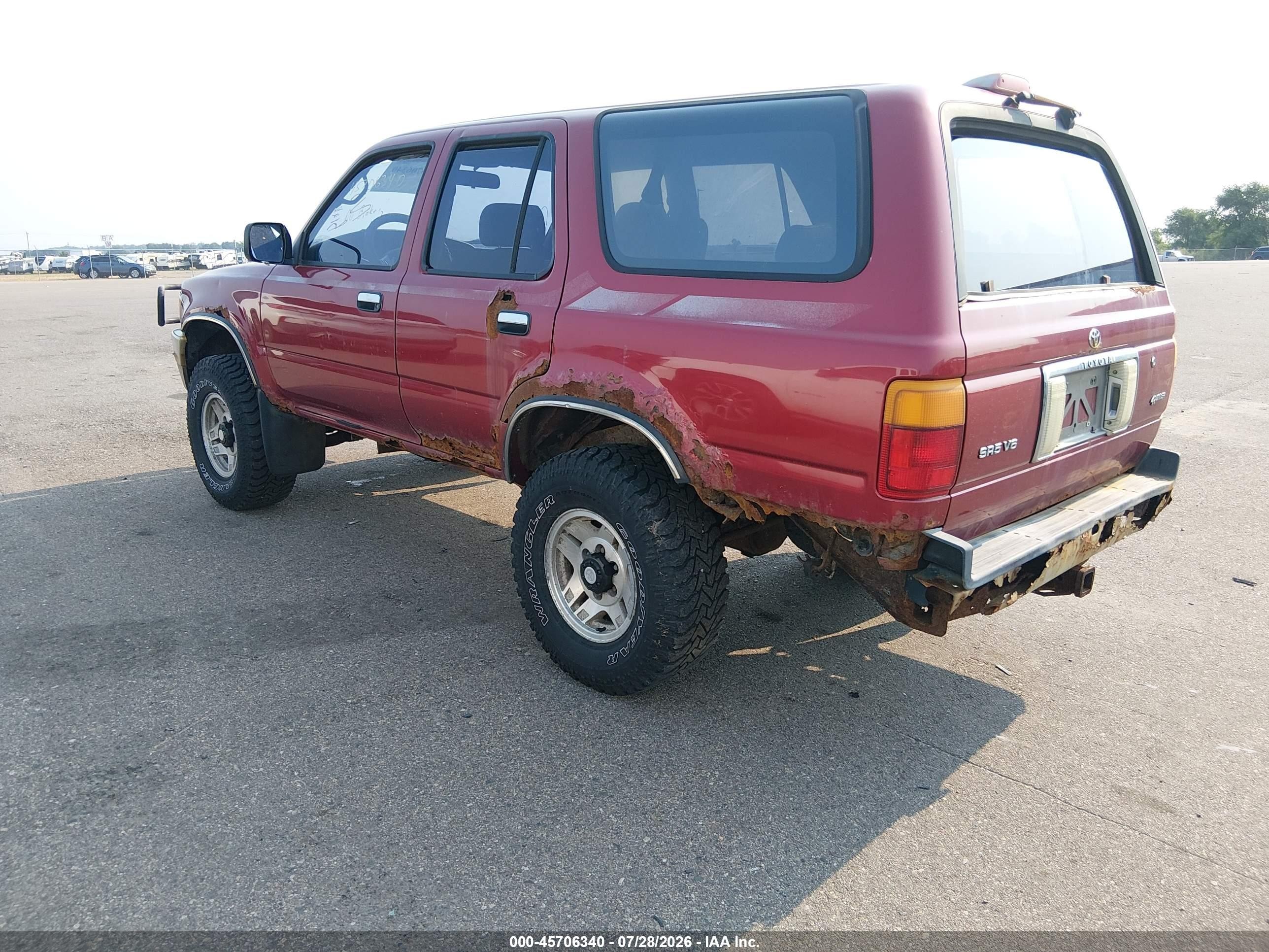 1994 Toyota 4runner Vn39 Sr5 Red vin: JT3VN39W2R8057156