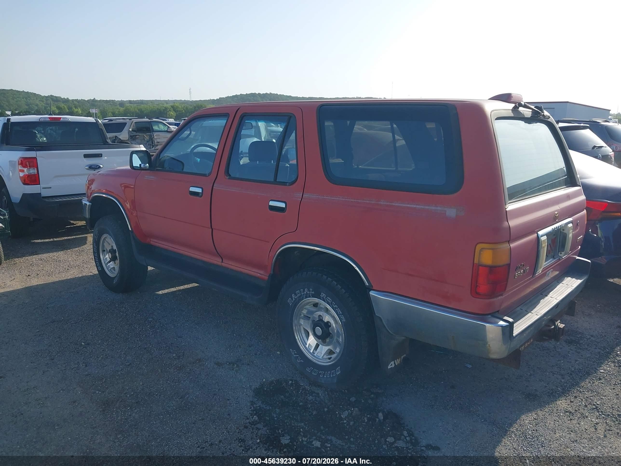 1995 Toyota 4runner Vn39 Sr5 Red vin: JT3VN39W5S0215350