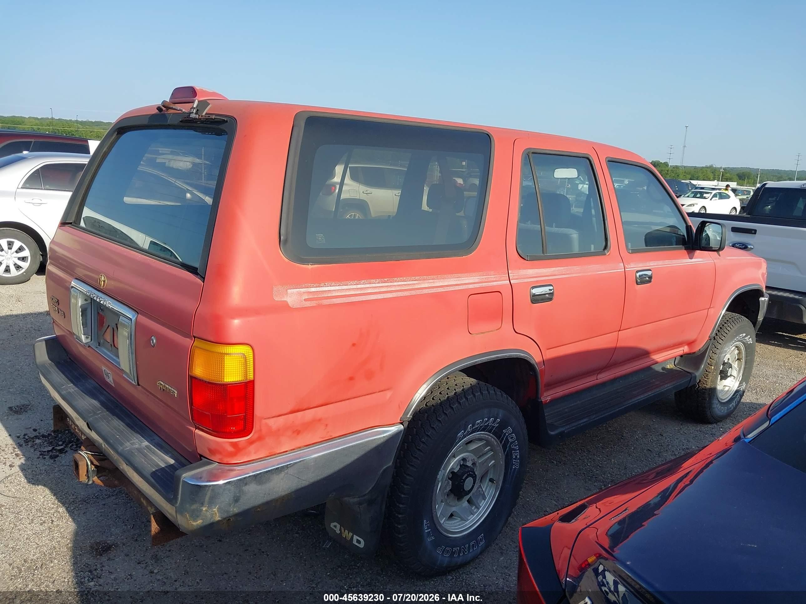 1995 Toyota 4runner Vn39 Sr5 Red vin: JT3VN39W5S0215350