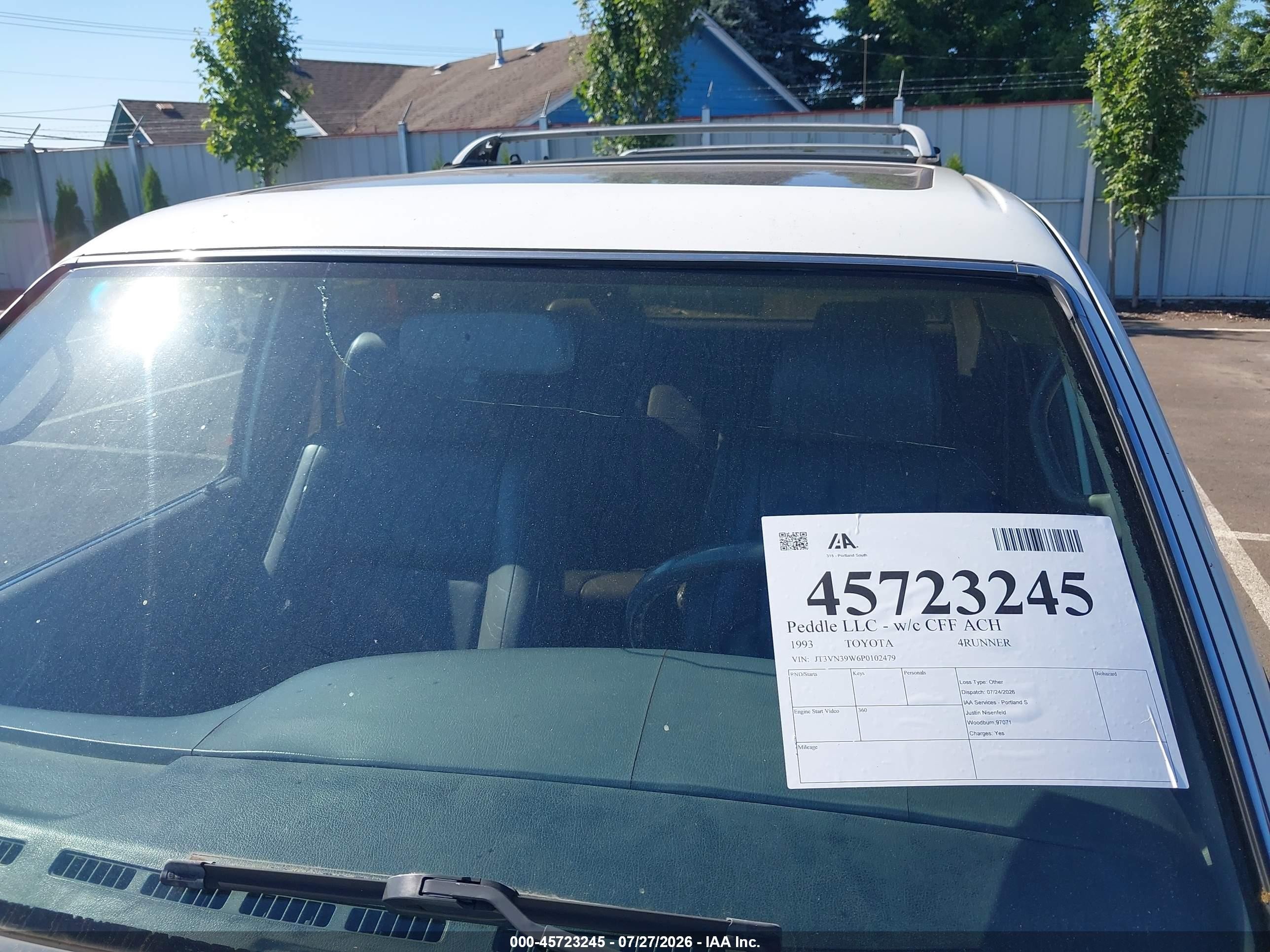 1993 Toyota 4runner Vn39 Sr5 White vin: JT3VN39W6P0102479