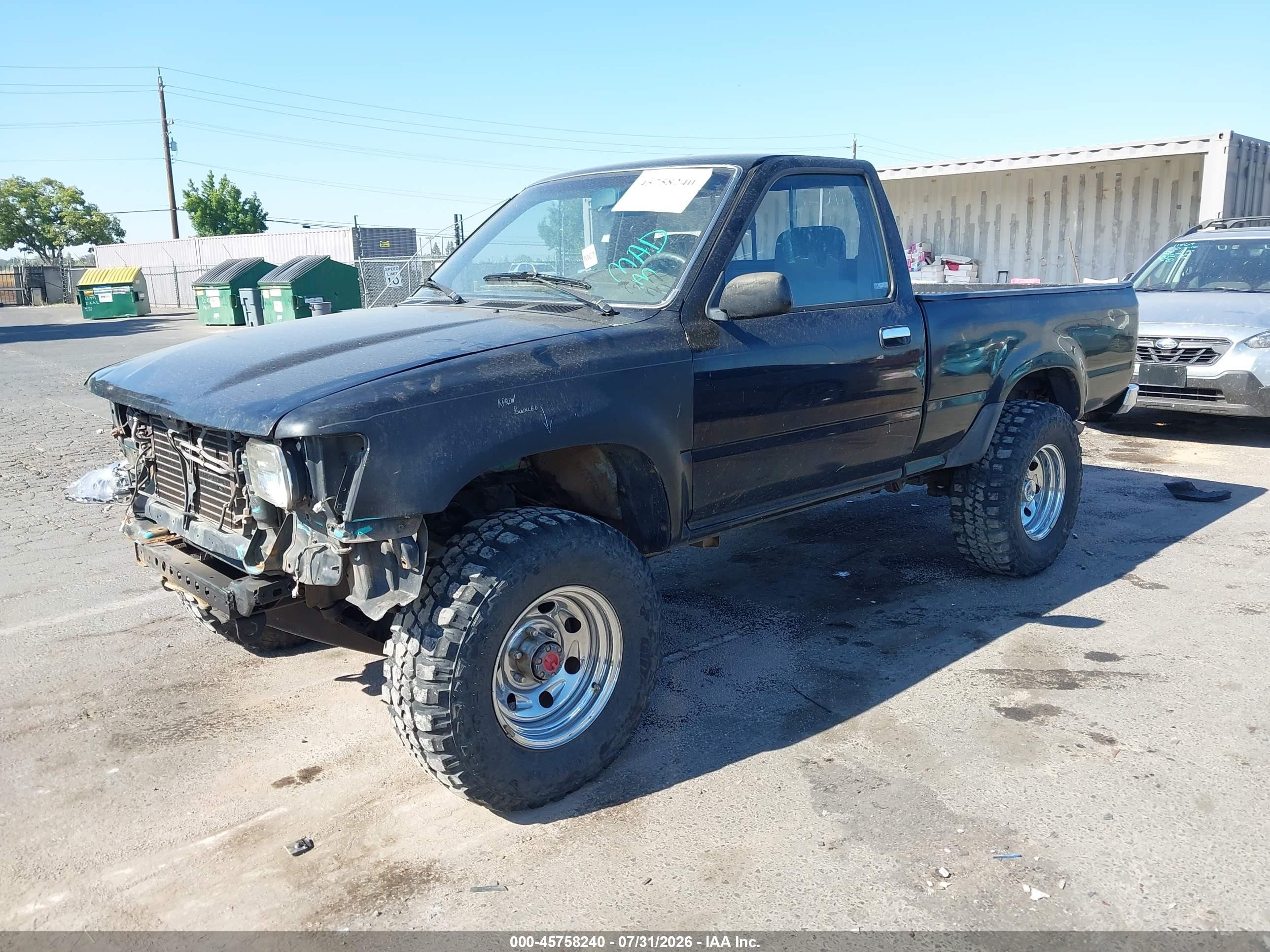 1989 Toyota Pickup 1/2 Ton Sht Wheelbase Dlx Black vin: JT4RN01P3K4008352