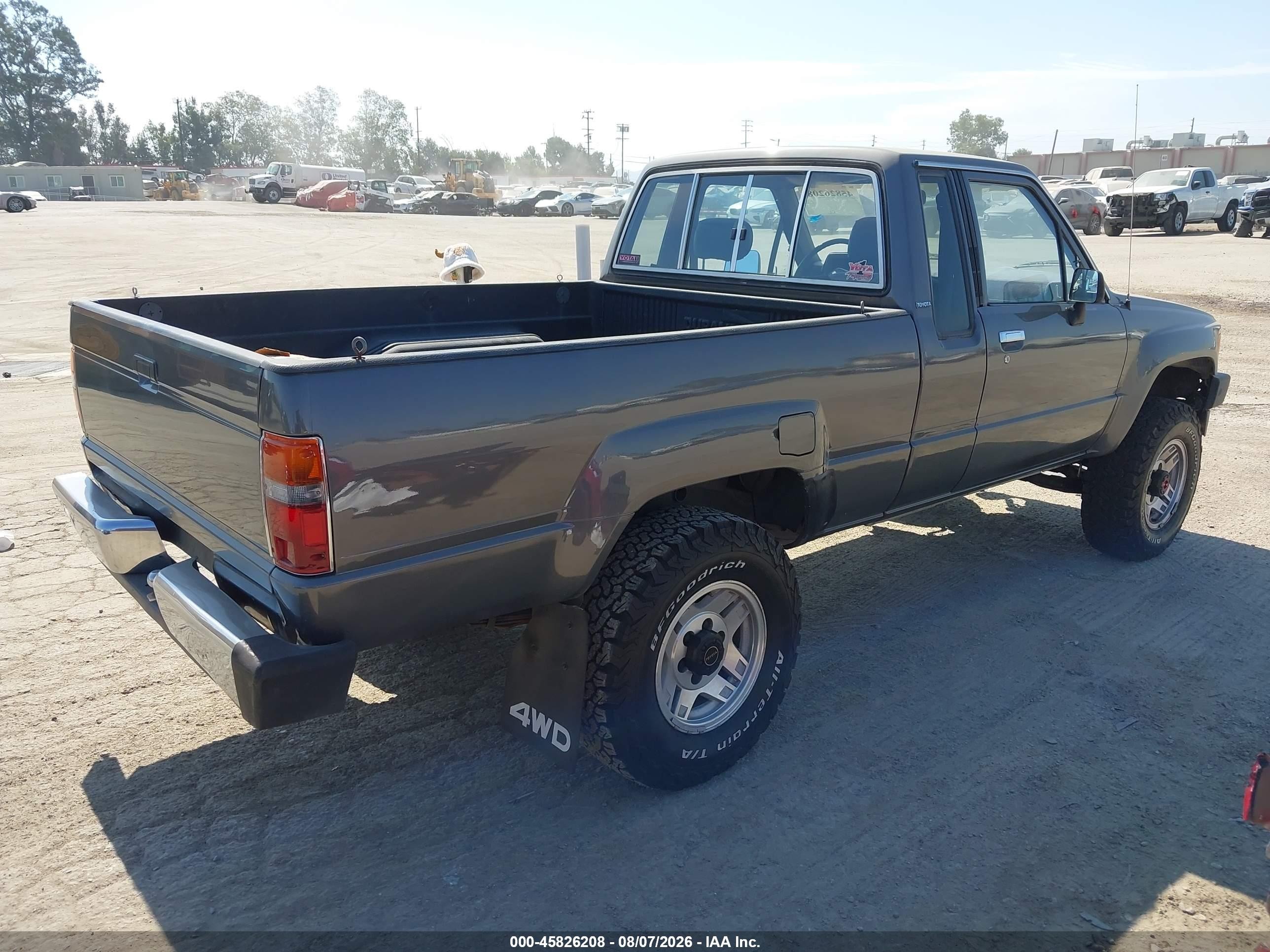 1987 Toyota Pickup Xtracab Rn67 Dlx Gray vin: JT4RN67D6H5072422