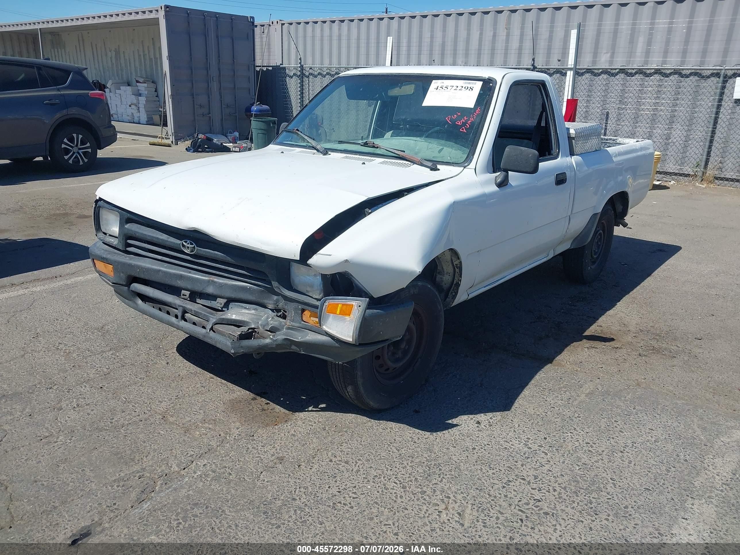 1992 Toyota Pickup 1/2 Ton Short Wheelbase White vin: JT4RN81A7N0090432