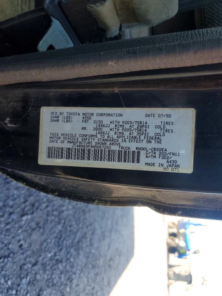 1992 Toyota Pickup Black vin: JT4RN93P4N5067250