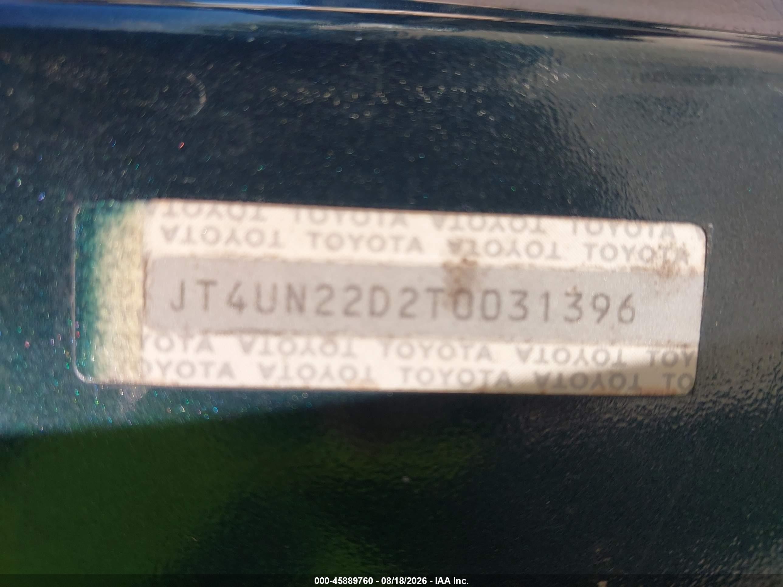 1996 Toyota T100 Xtracab Blue vin: JT4UN22D2T0031396