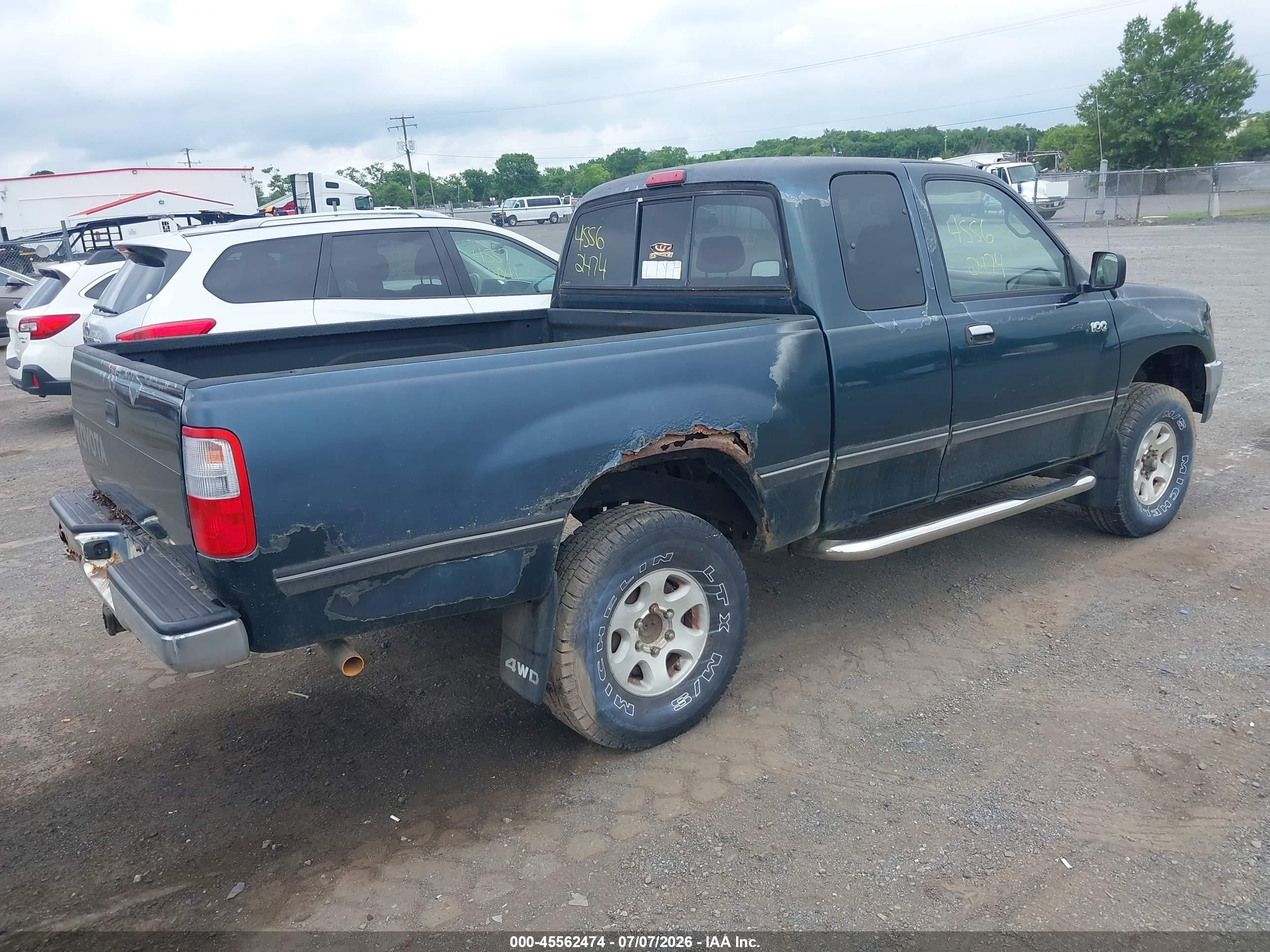 1996 Toyota T100 Xtracab Green vin: JT4UN22DXT0025393