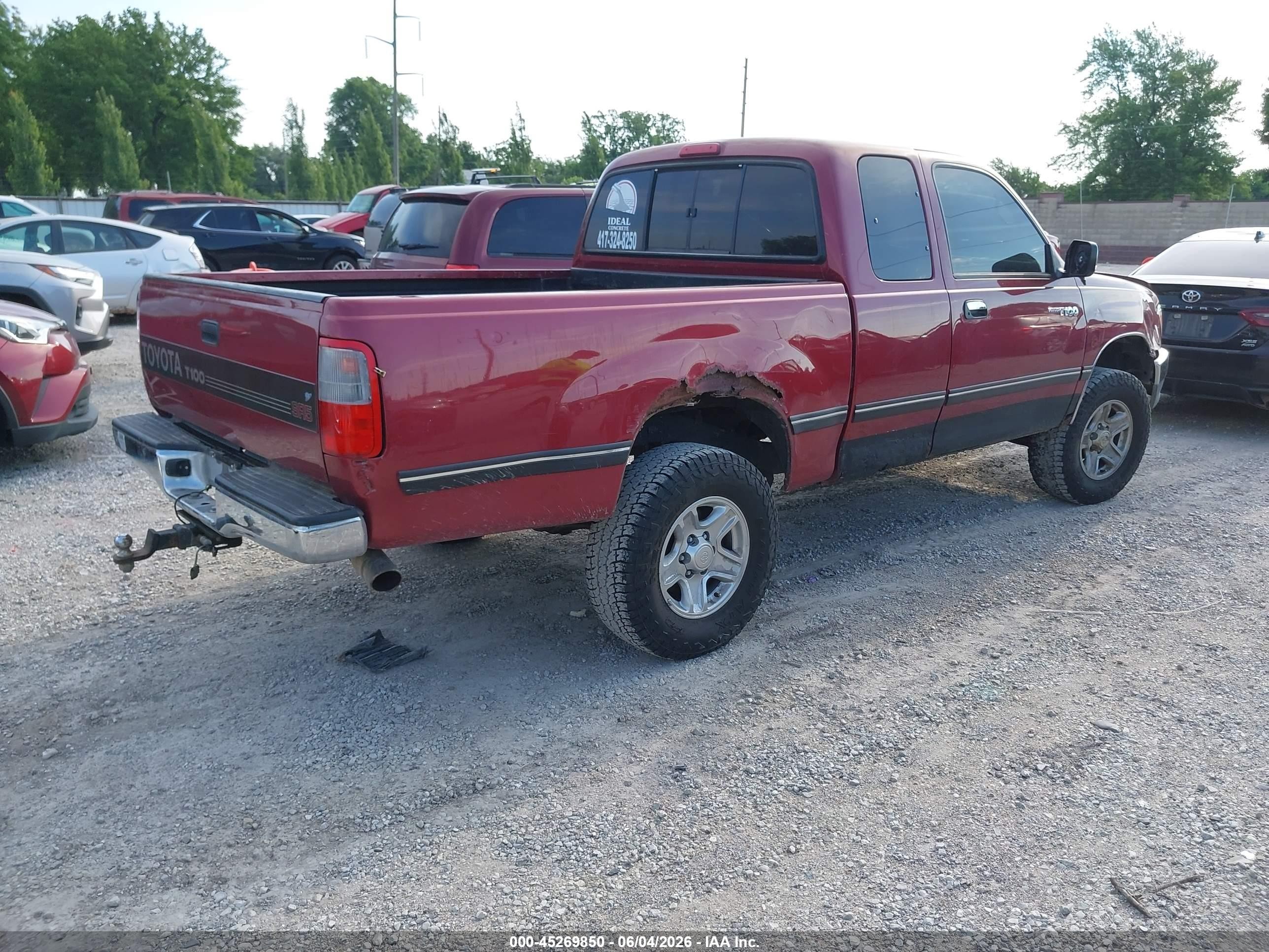 1997 Toyota T100 Sr5 V6 Maroon vin: JT4UN24D9V0048986