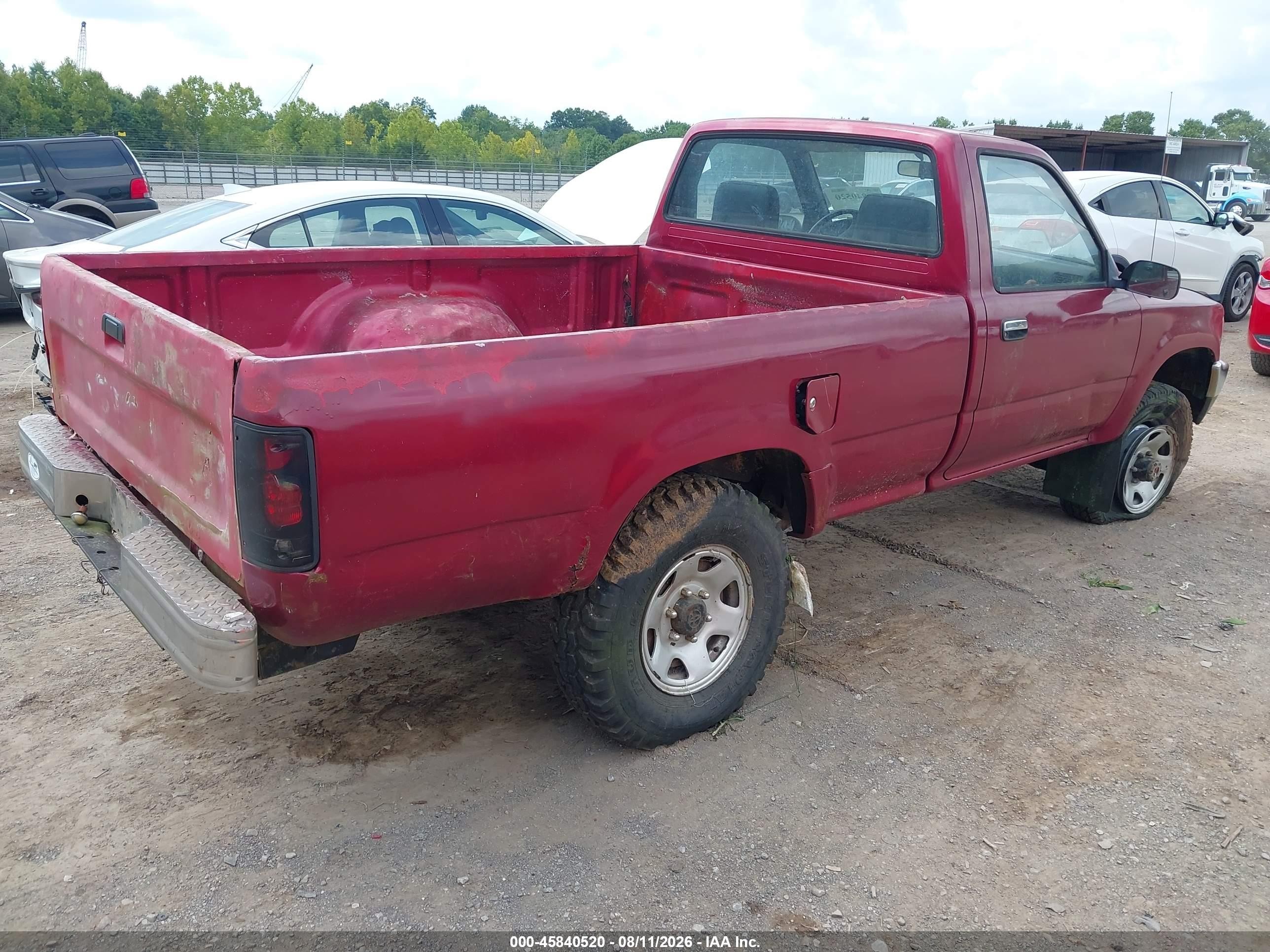 1989 Toyota Pickup 1/2 Ton Lng Wheelbase Dlx Red vin: JT4VN02D6K6000706