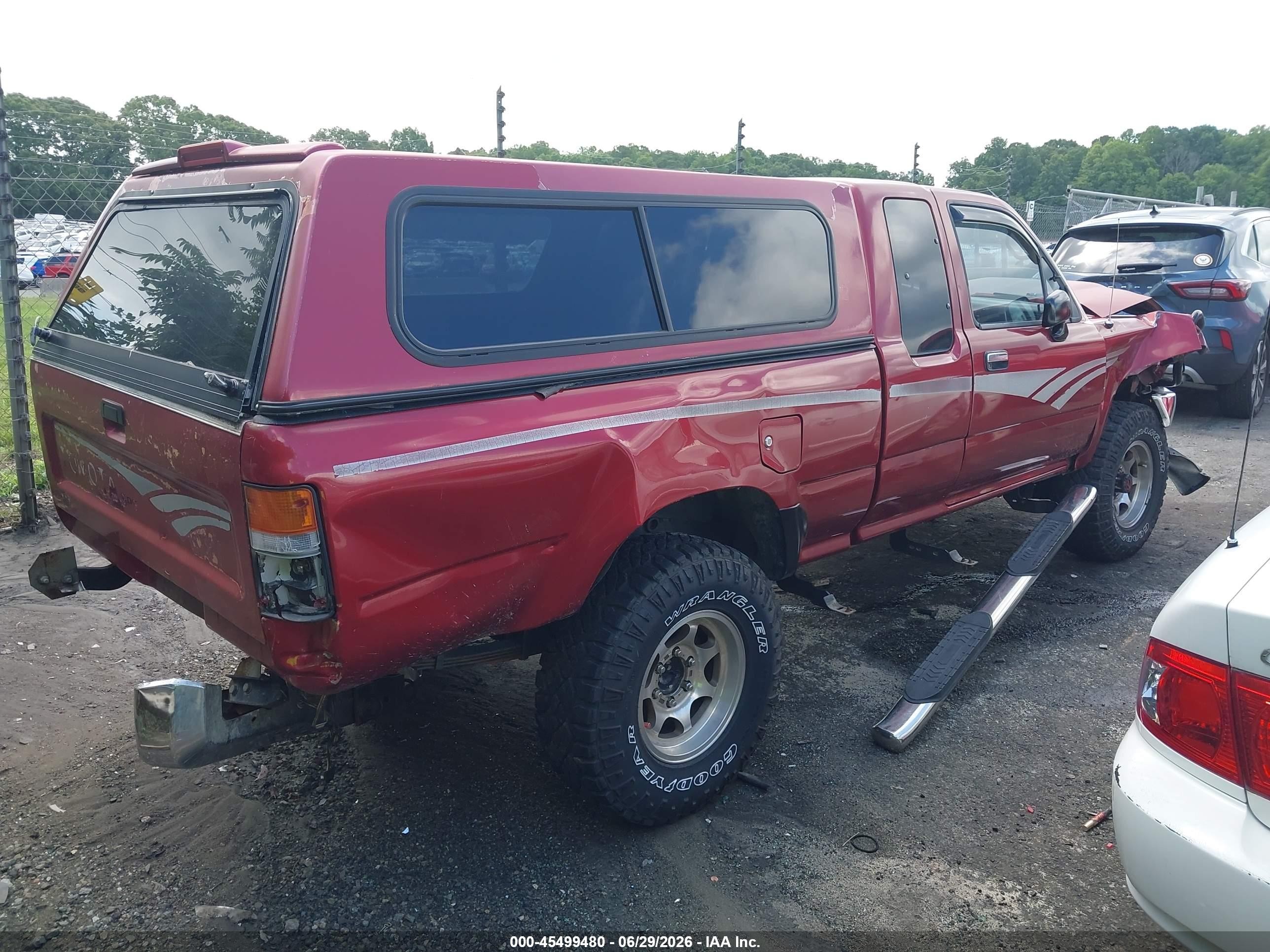 1992 Toyota Pickup 1/2 Ton Ex Lng Whlbse Dlx Red vin: JT4VN13D4N5094499