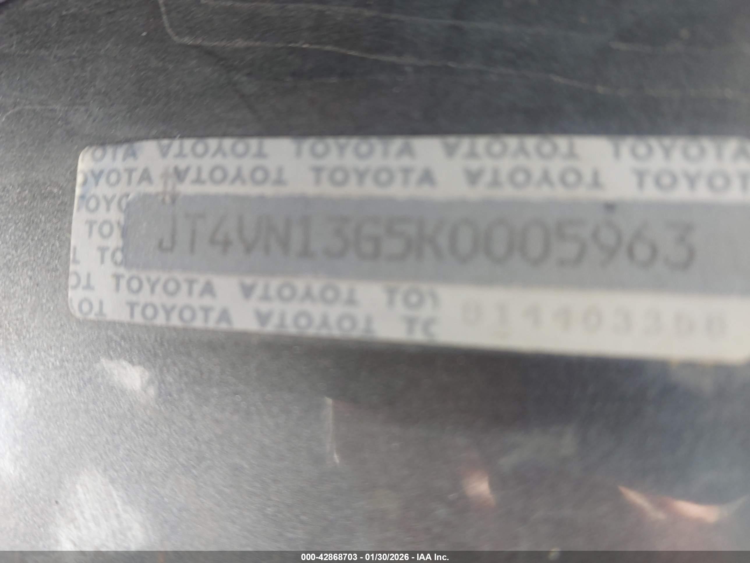 1989 Toyota Pickup 1/2 Ton Ex Long Whlbs Sr5 Gray vin: JT4VN13G5K0005963