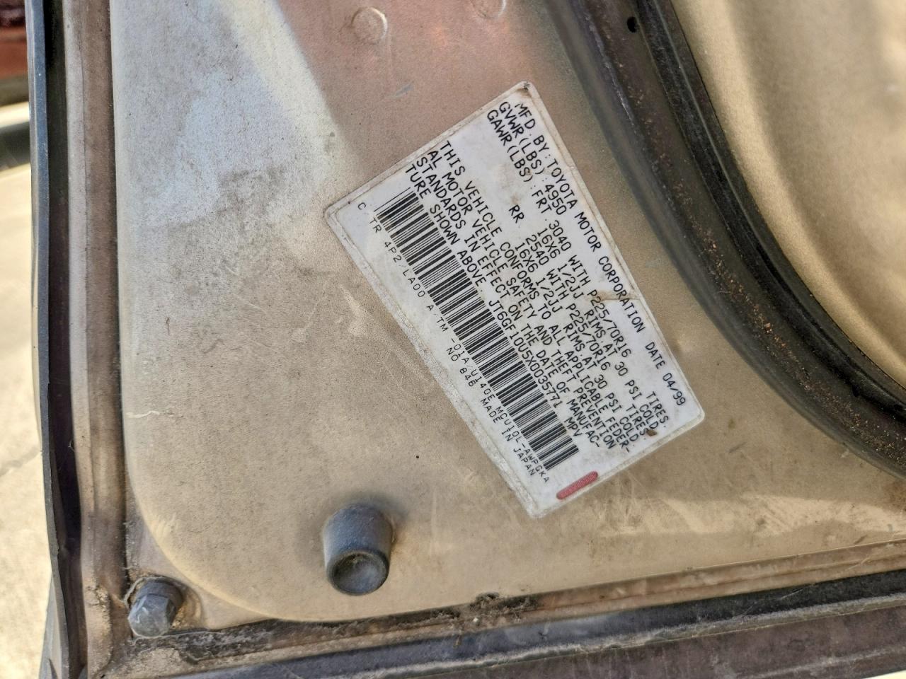 1999 Lexus Rx 300 Tan vin: JT6GF10U5X0035771