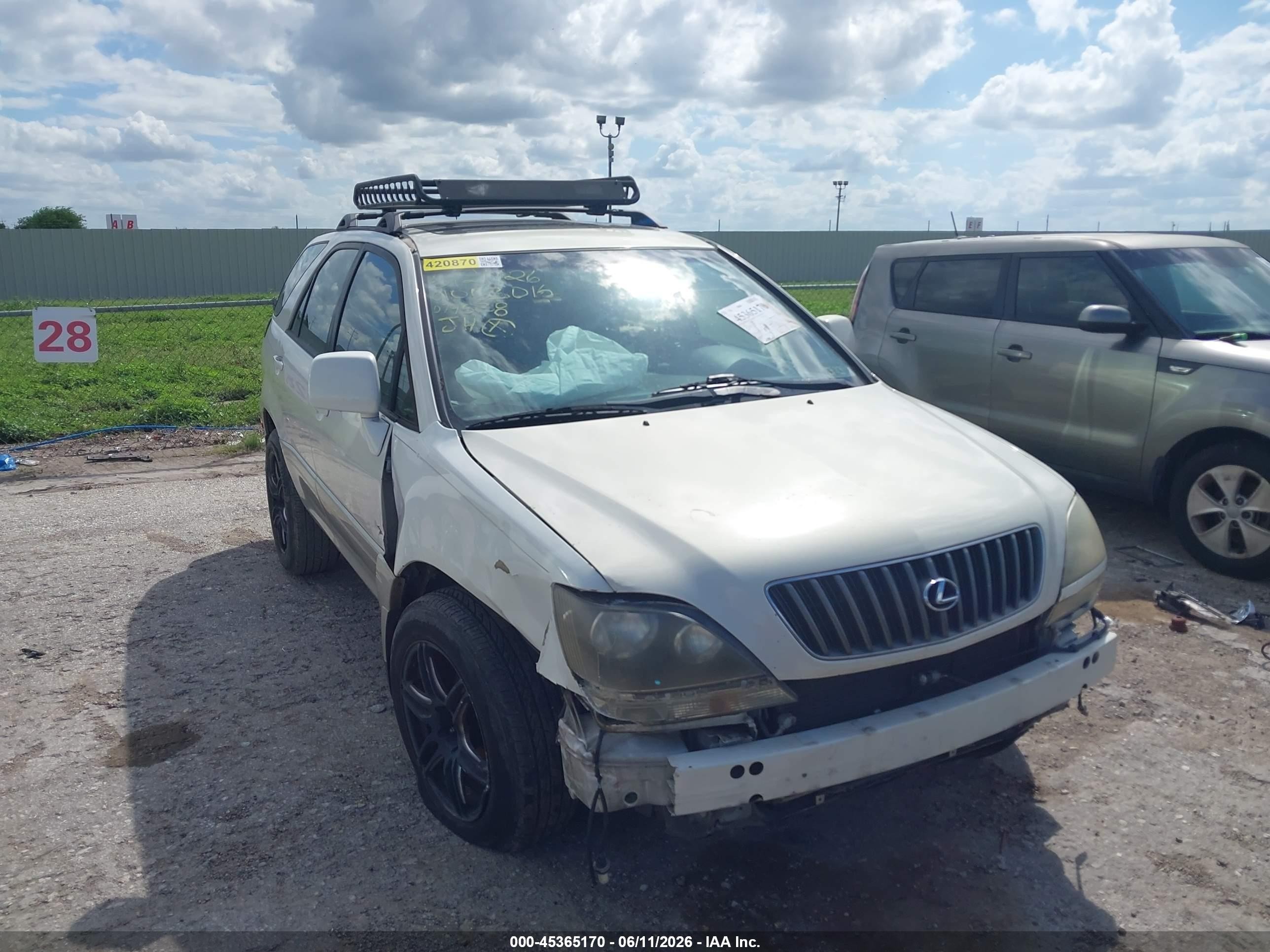 2000 Lexus Rx 300 White vin: JT6GF10U5Y0074538