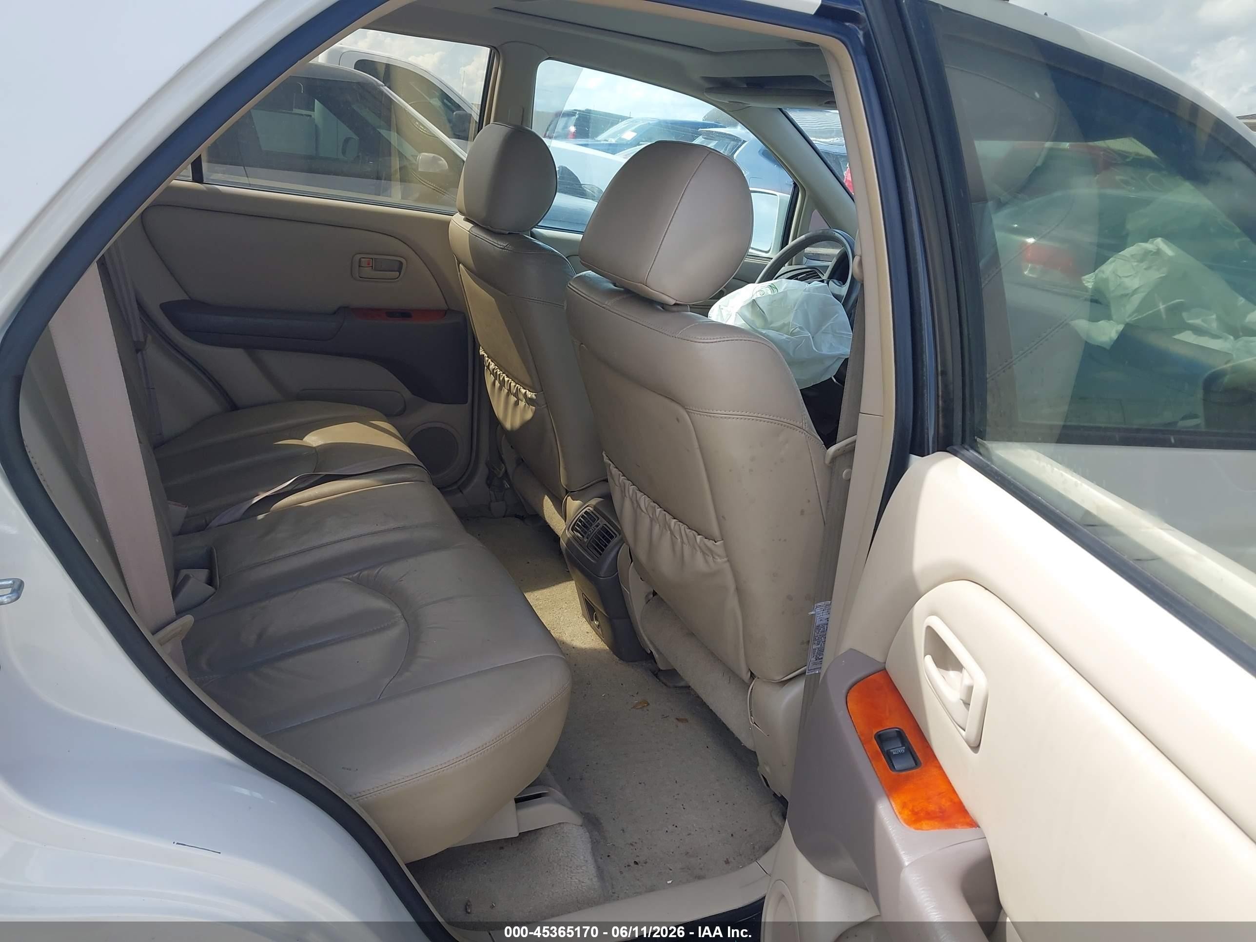 2000 Lexus Rx 300 White vin: JT6GF10U5Y0074538