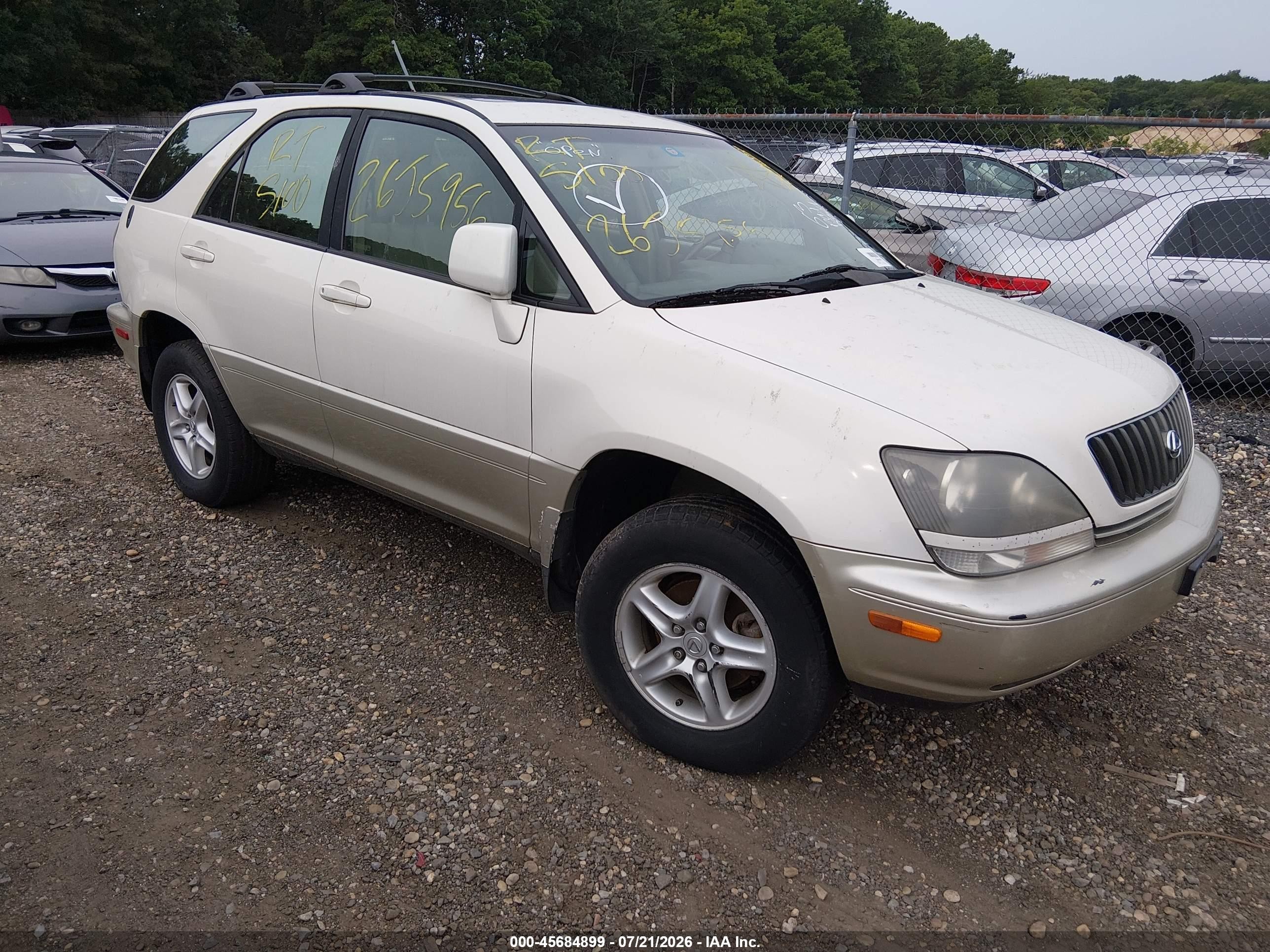 2000 Lexus Rx 300   White vin: JT6GF10U6Y0079554