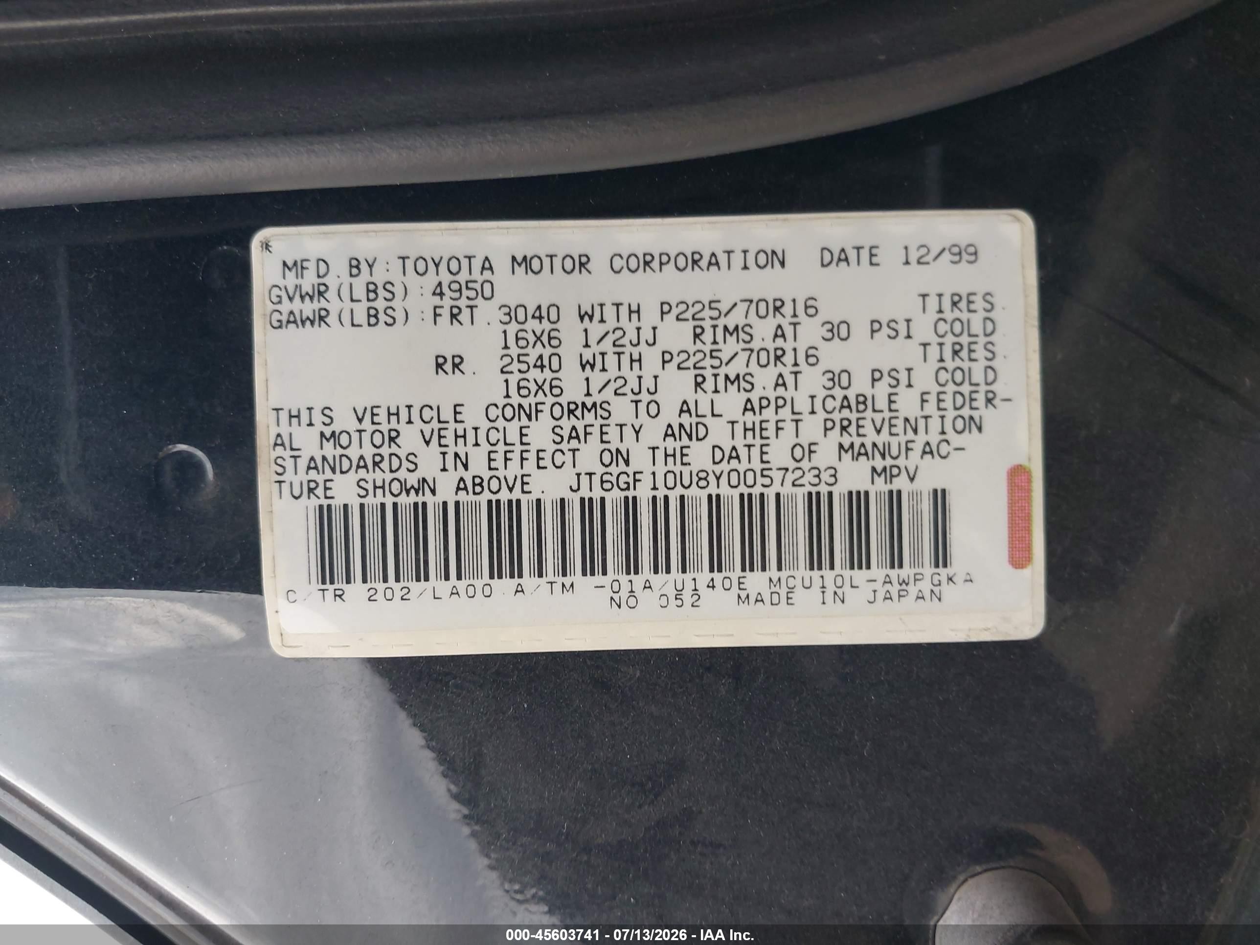 2000 Lexus Rx 300   Черный vin: JT6GF10U8Y0057233