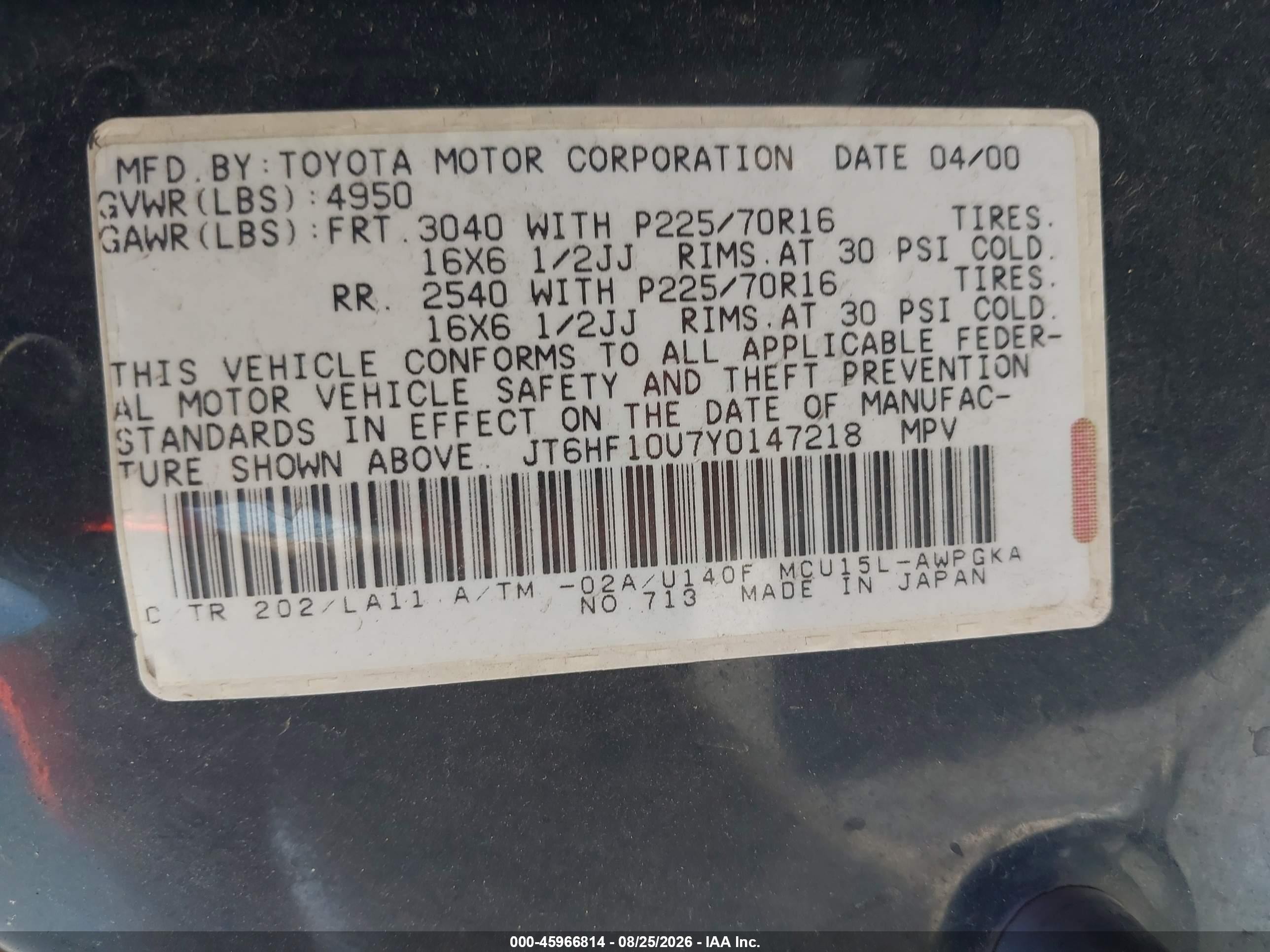 2000 Lexus Rx 300   Черный vin: JT6HF10U7Y0147218