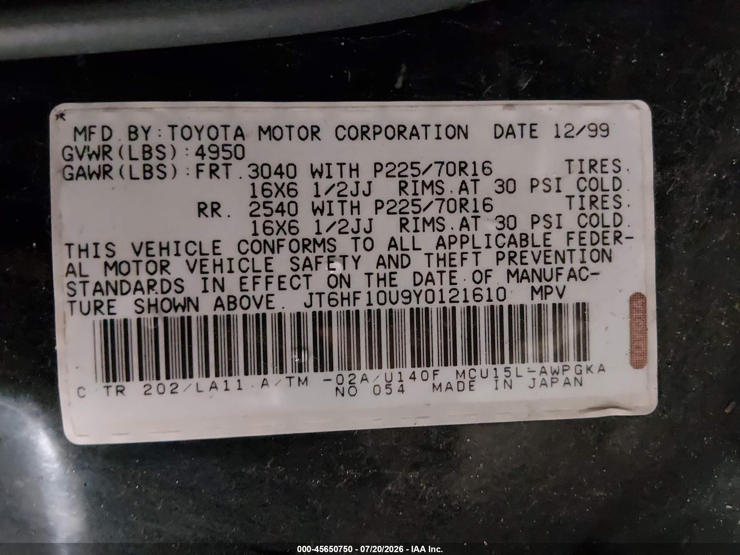 2000 Lexus Rx 300   Черный vin: JT6HF10U9Y0121610
