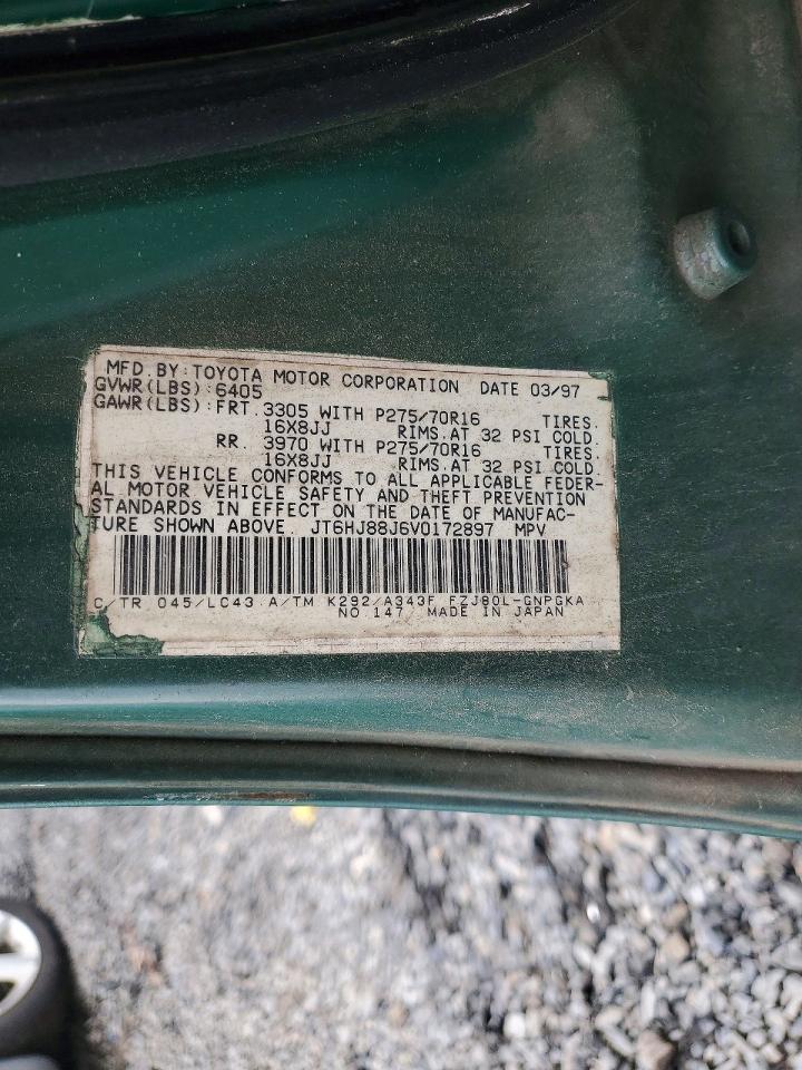 1997 Lexus Lx 450 Green vin: JT6HJ88J6V0172897