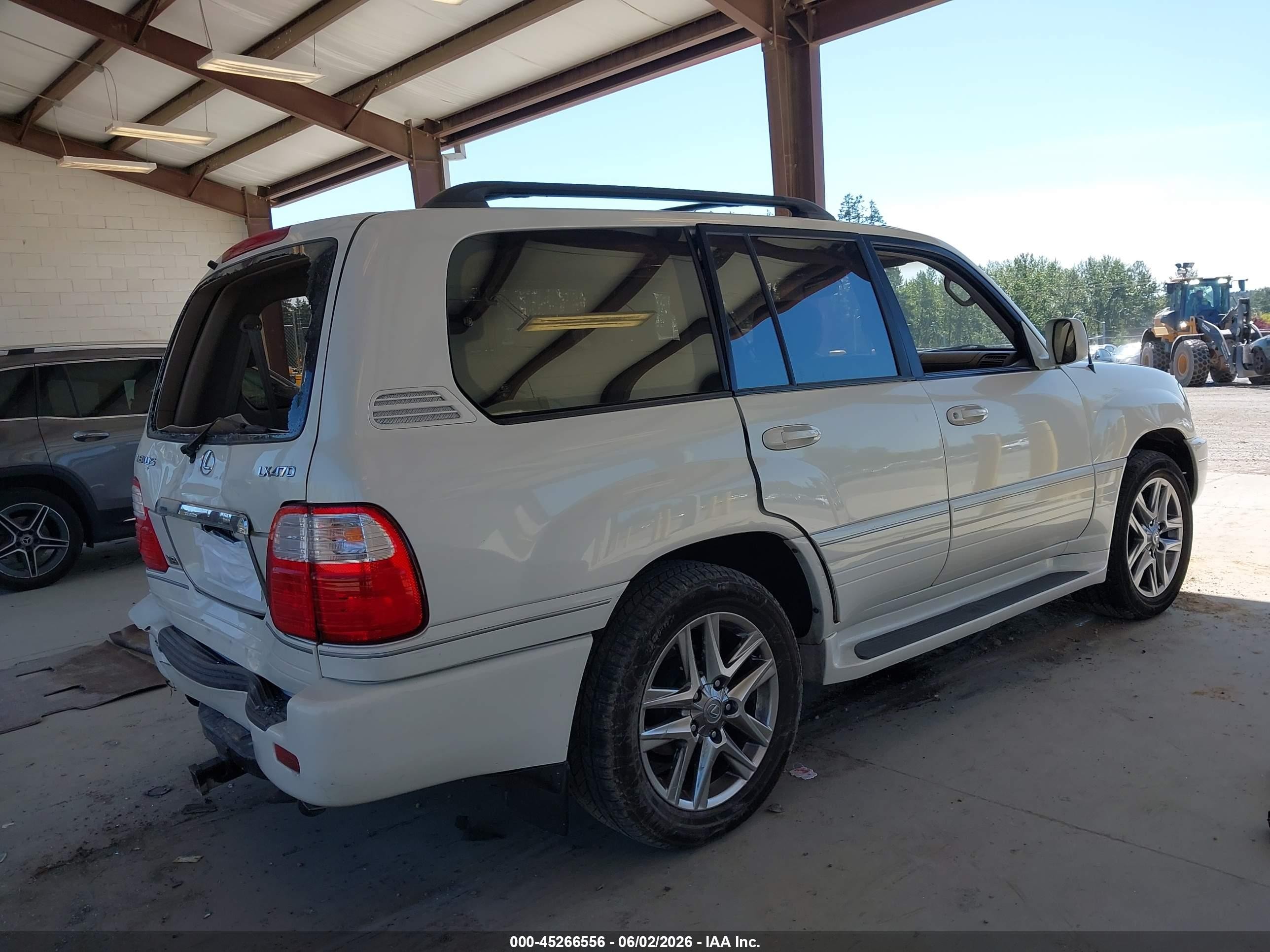 2000 Lexus Lx 470   White vin: JT6HT00W0Y0085262