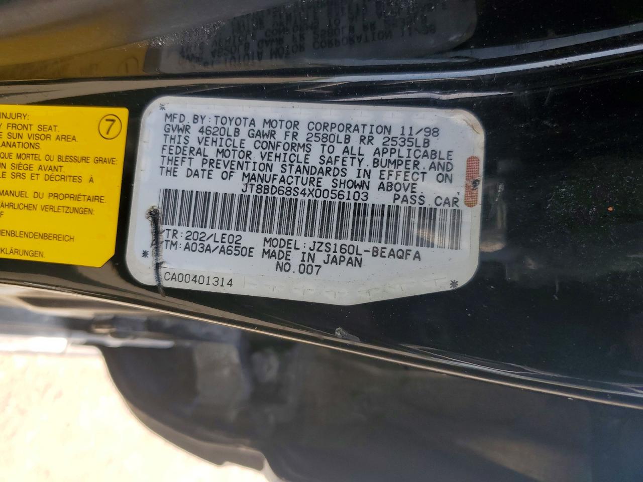 1999 Lexus Gs 300 Two Tone vin: JT8BD68S4X0056103