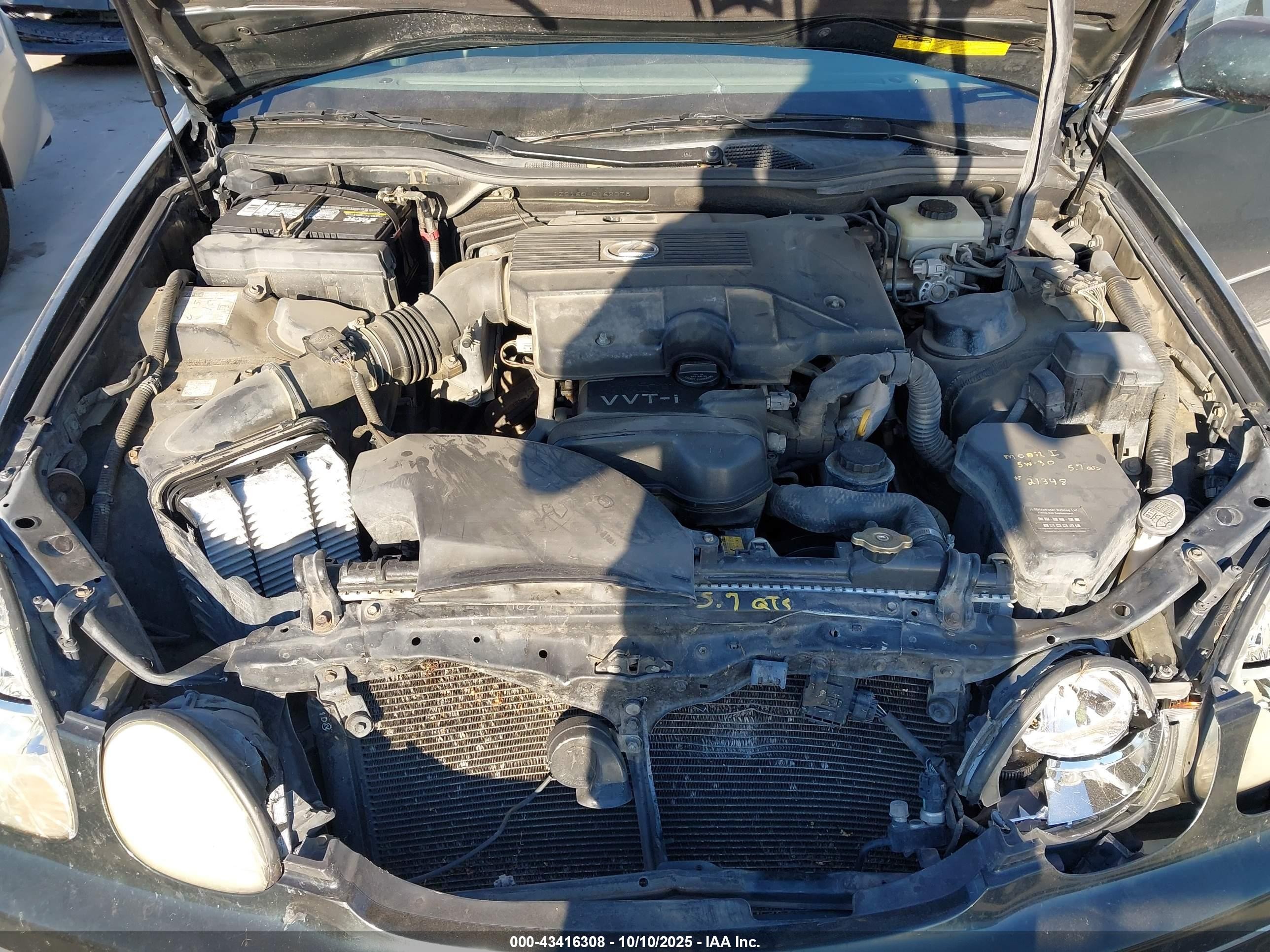 2002 Lexus Gs 300   Black vin: JT8BD69S320162078