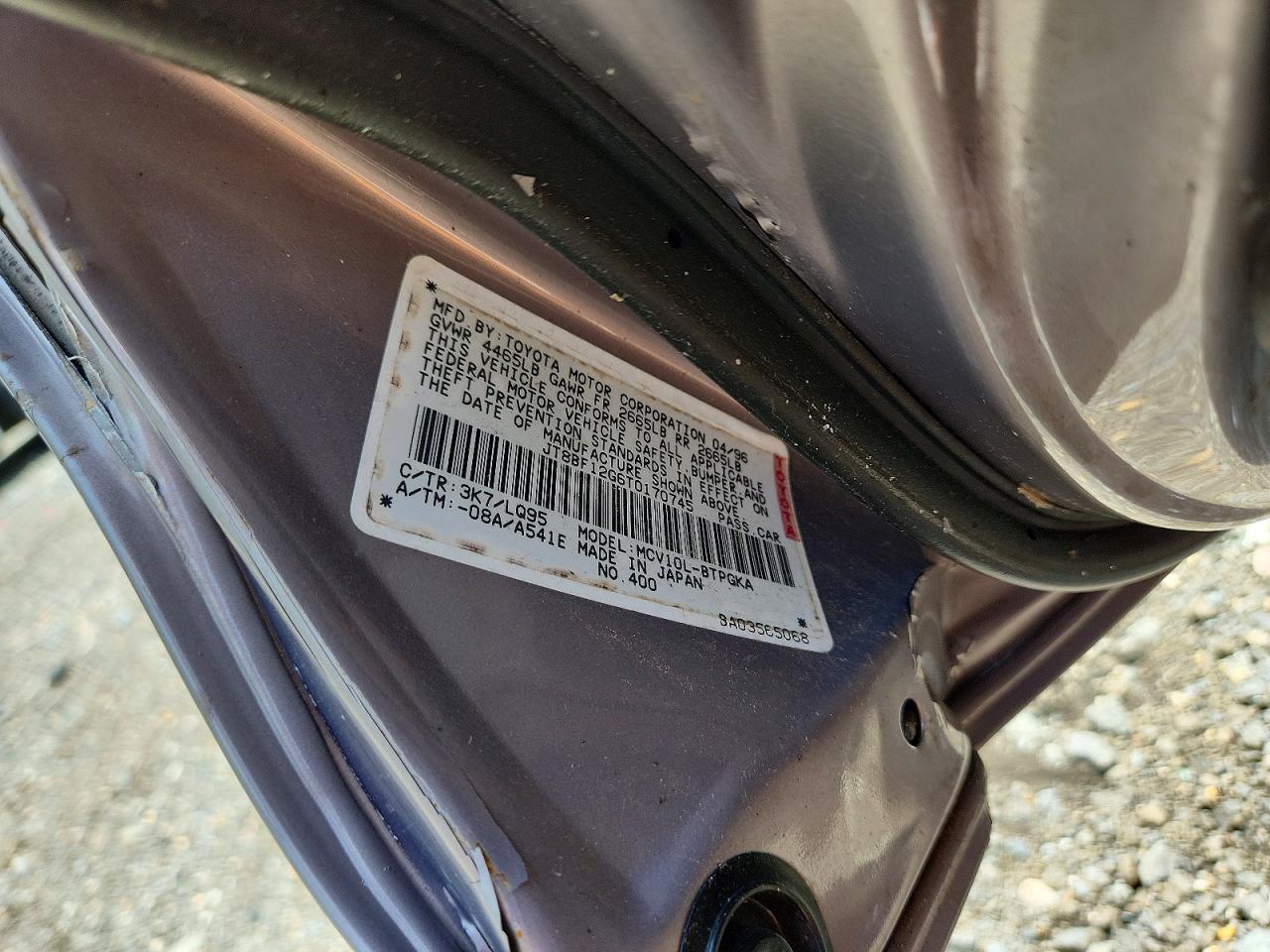1996 Lexus Es 300 Silver vin: JT8BF12G6T0170745