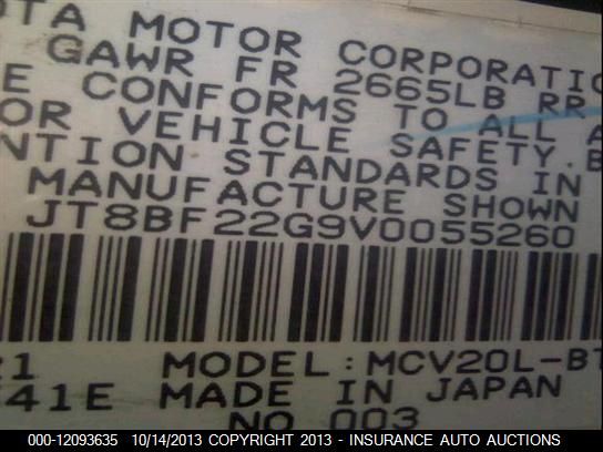 1997 Lexus Es 300 Base vin: JT8BF22G9V0055260