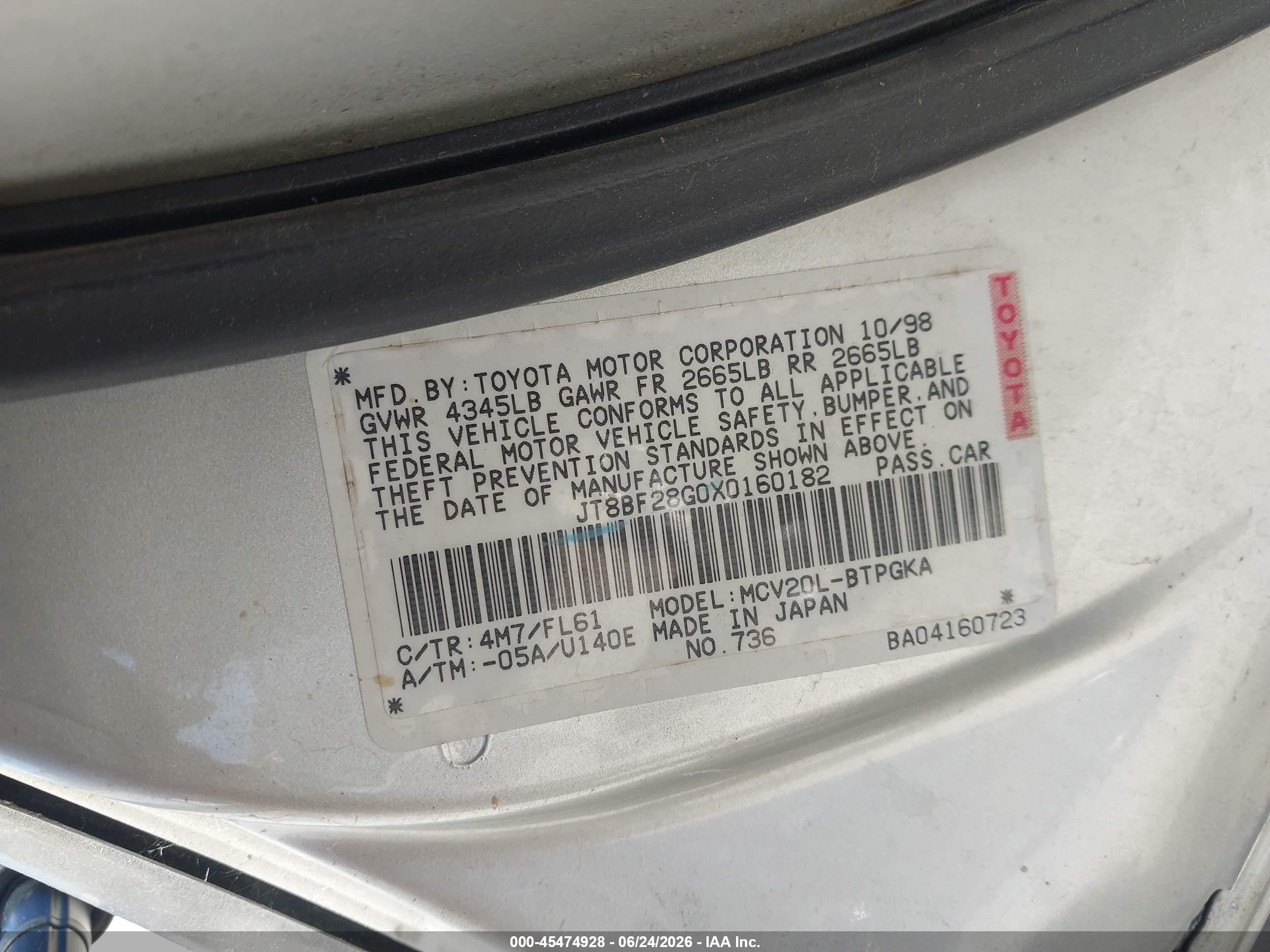 1999 Lexus Es 300   Gray vin: JT8BF28G0X0160182