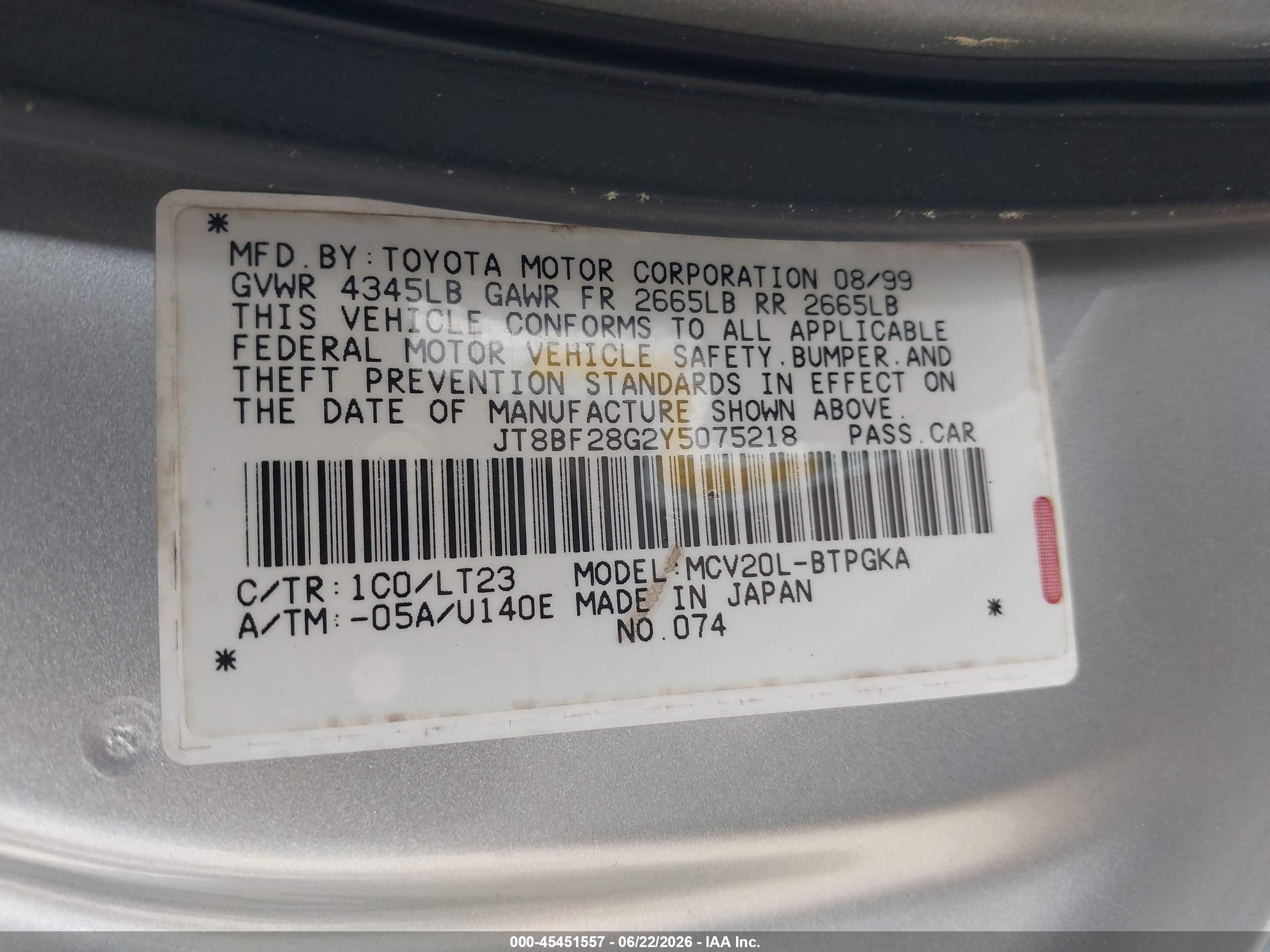 2000 Lexus Es 300   Серебряный vin: JT8BF28G2Y5075218