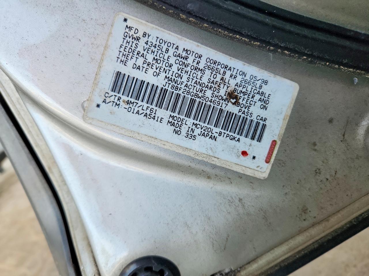 1998 Lexus Es 300 Two Tone vin: JT8BF28G8W5046917