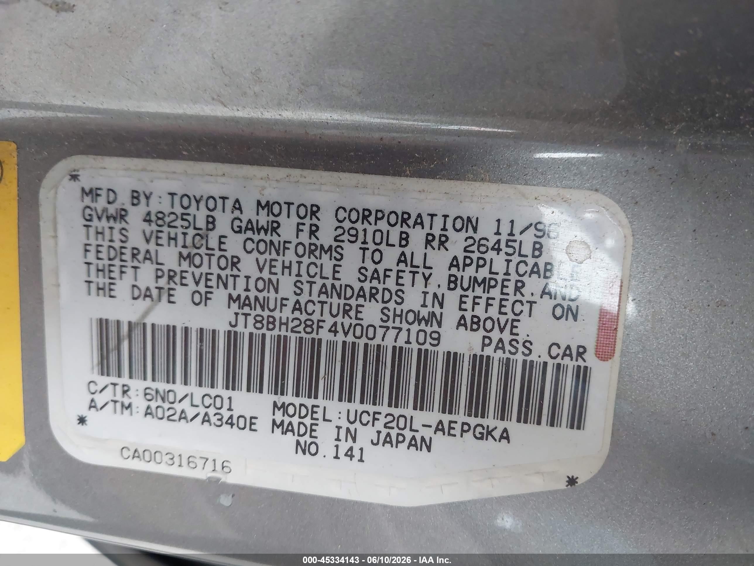 1997 Lexus Ls 400   Gray vin: JT8BH28F4V0077109