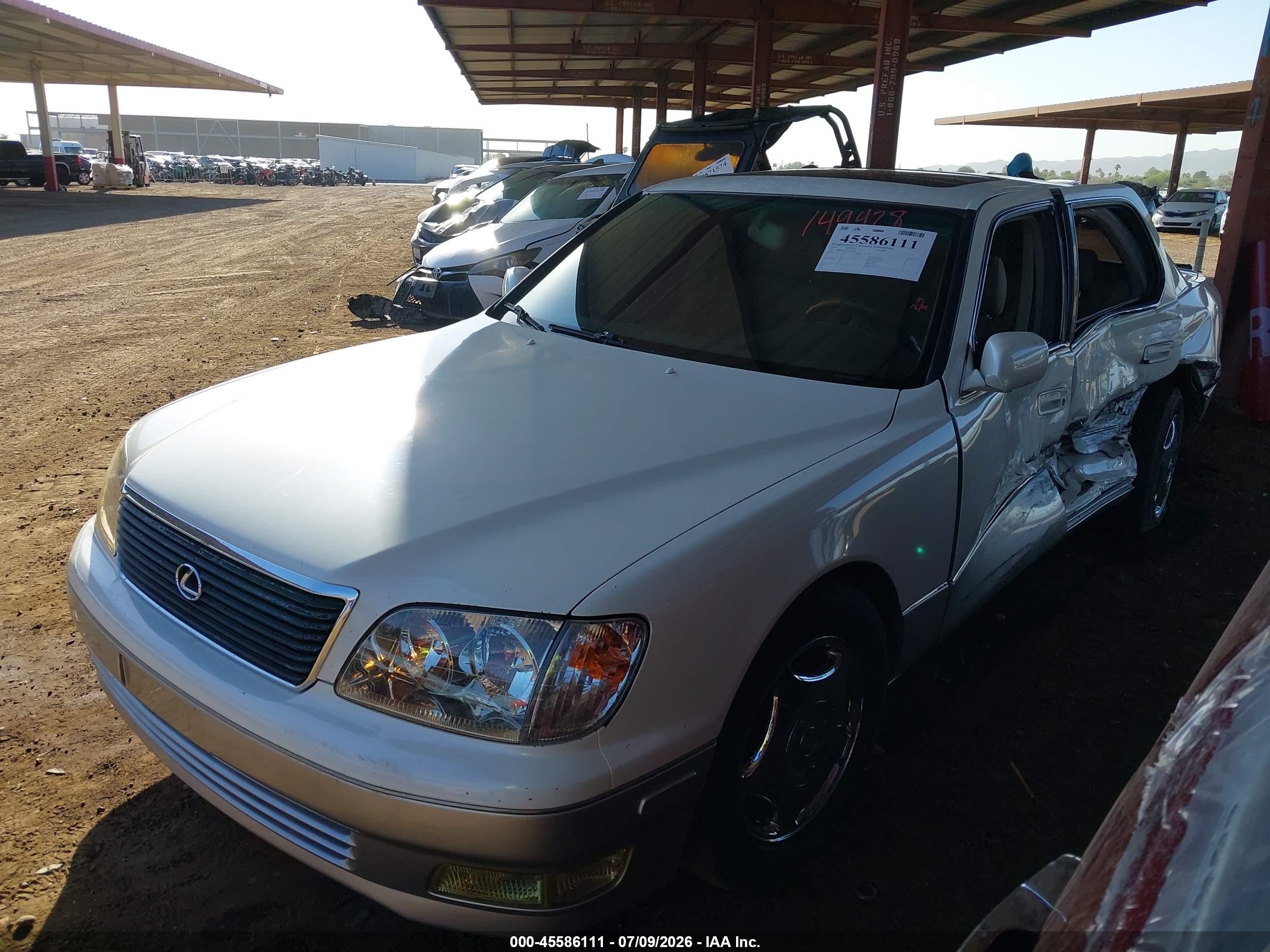 1999 Lexus Ls 400 White vin: JT8BH28F4X0149428