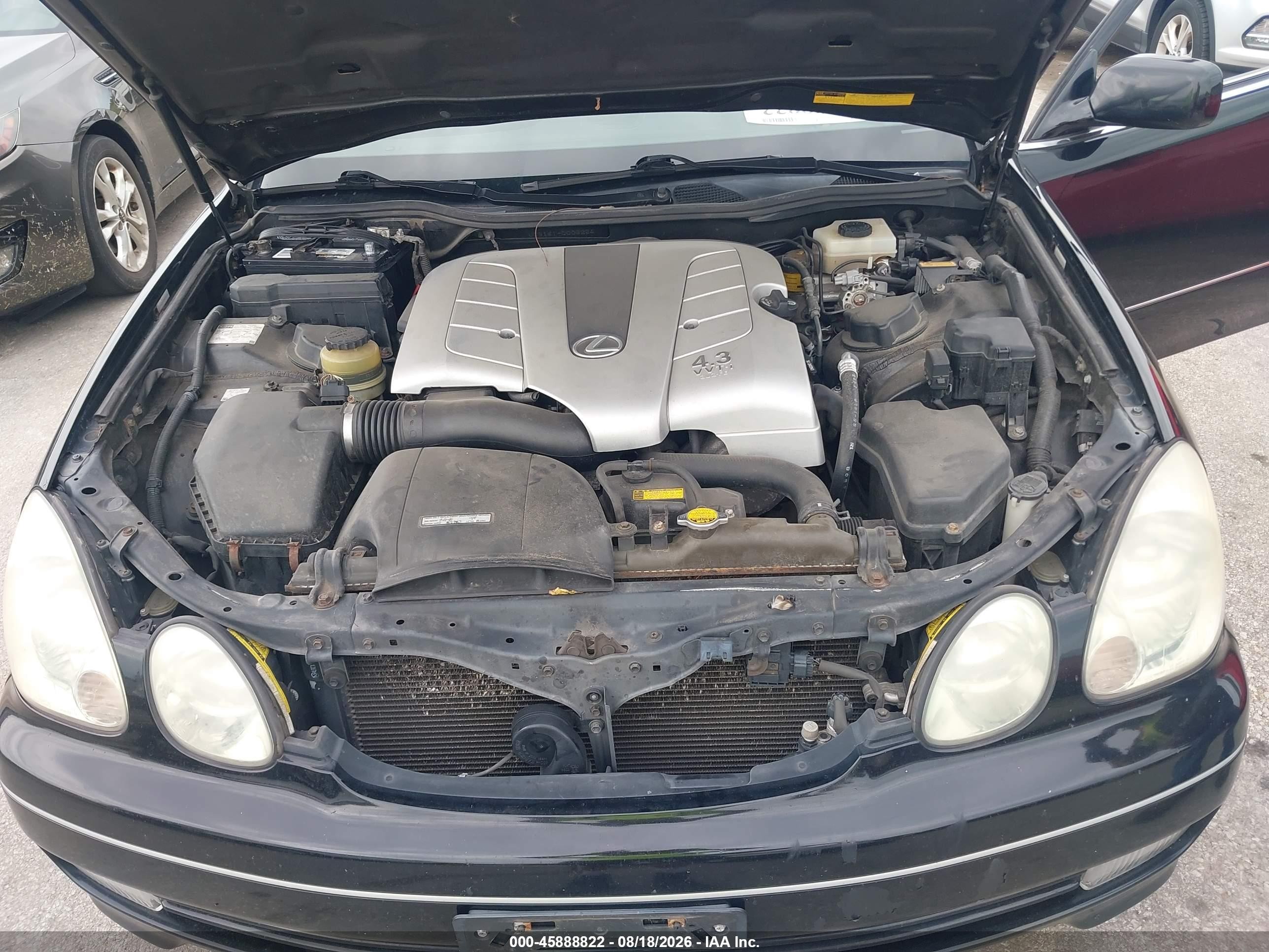 2001 Lexus Gs 430   Черный vin: JT8BL69S010005254